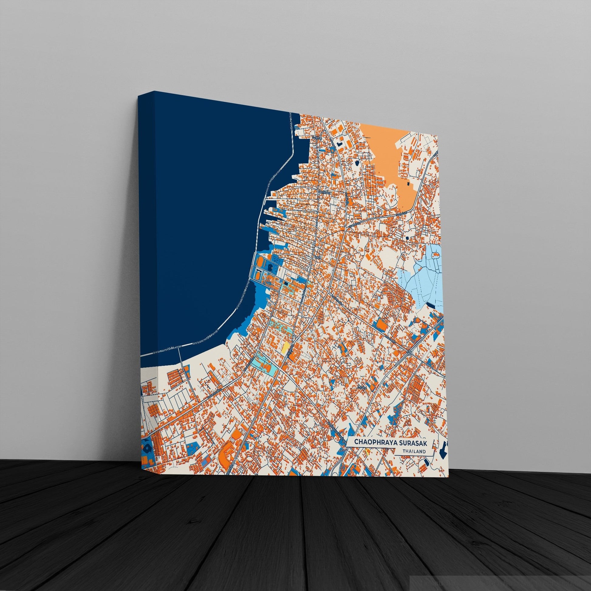 Chaophraya Surasak Thailand Colorful City Map Canvas Print