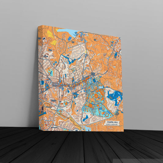 Chapel Hill North Carolina Colorful City Map Canvas Print