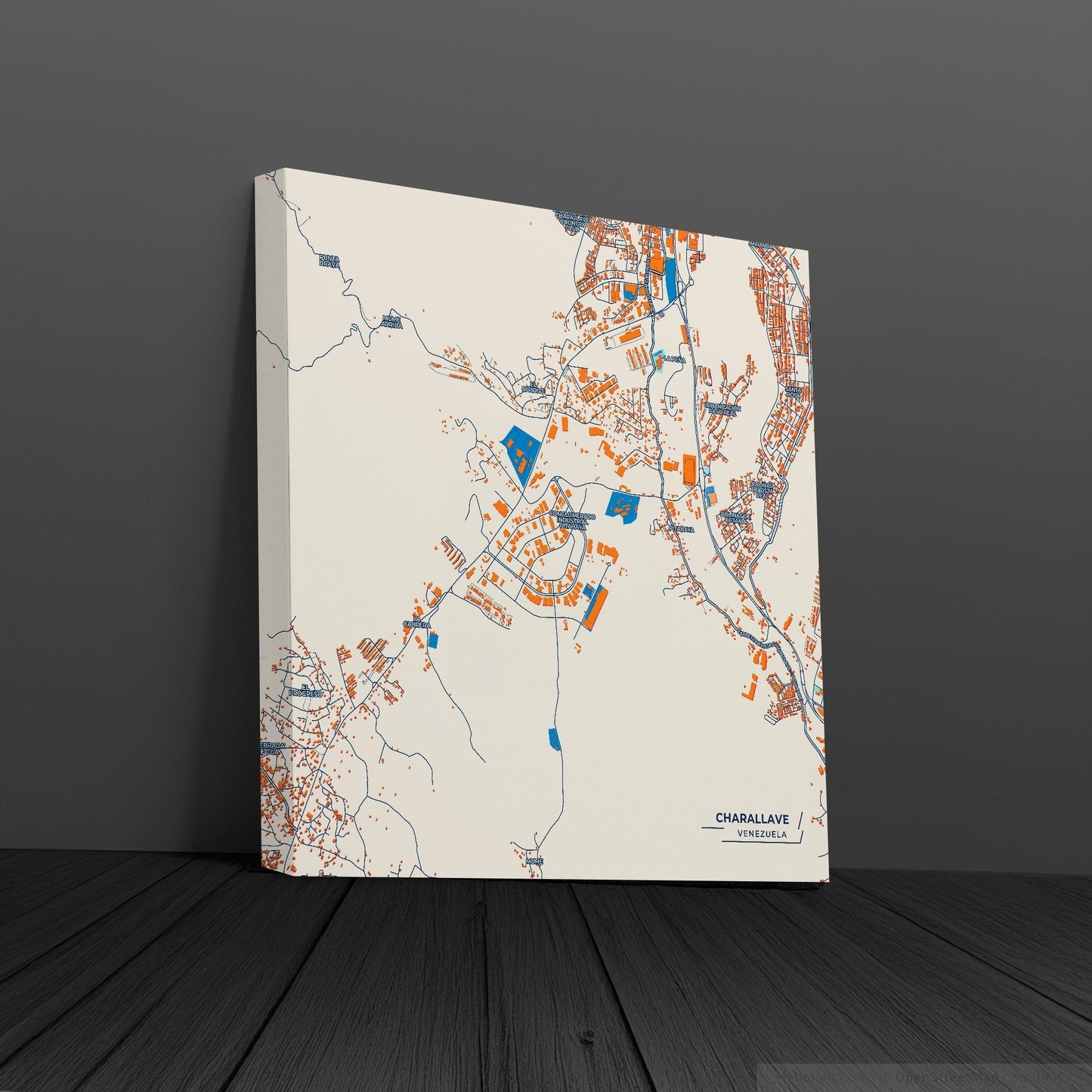 Charallave Venezuela Colorful City Map Canvas Print