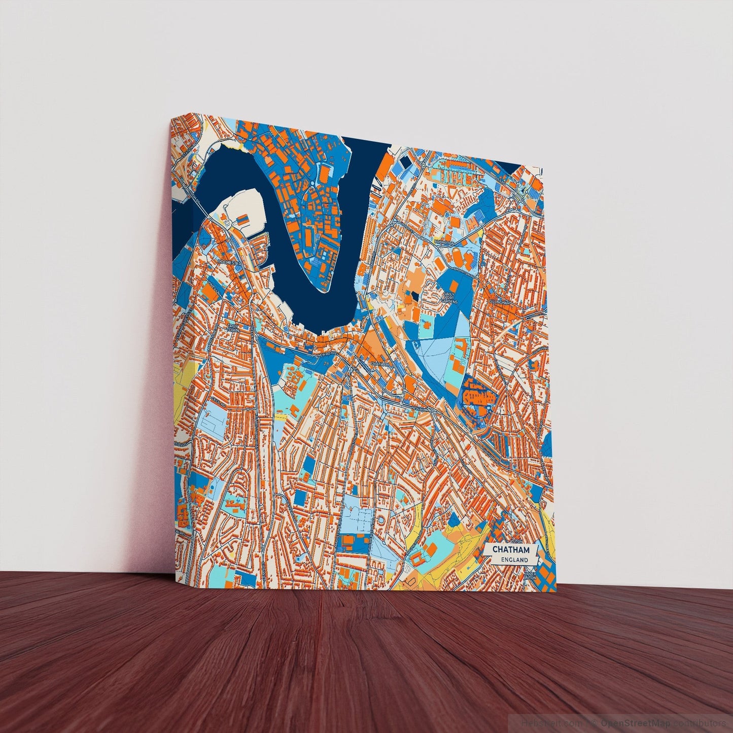 Chatham England Colorful City Map Canvas Print