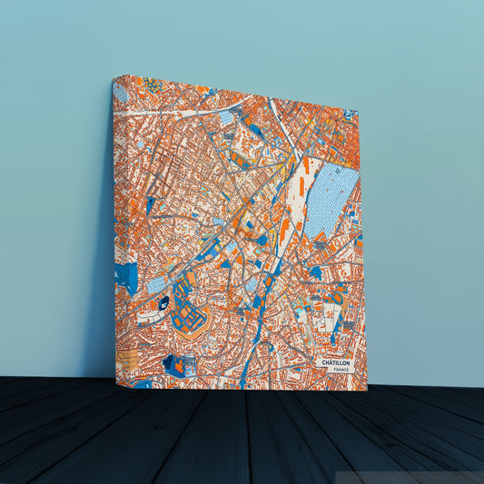 Châtillon France Colorful City Map Canvas Print