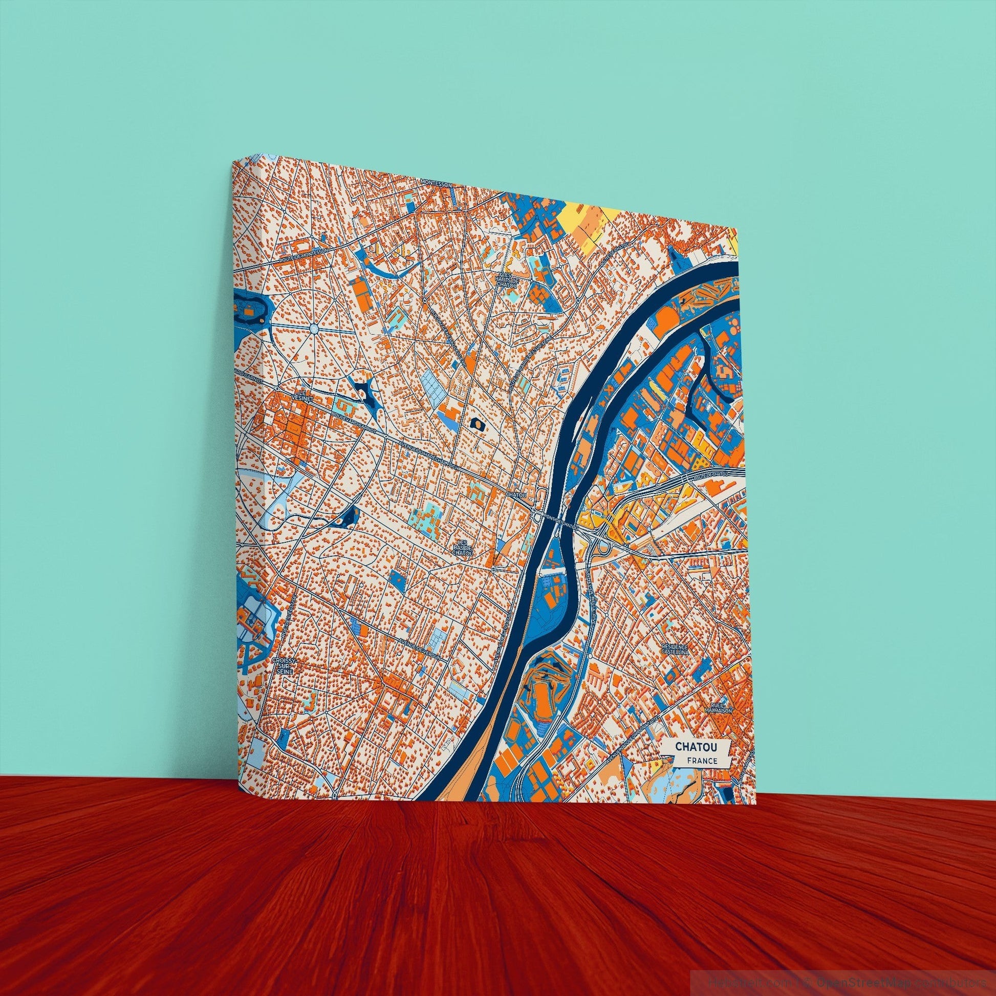 Chatou France Colorful City Map Canvas Print