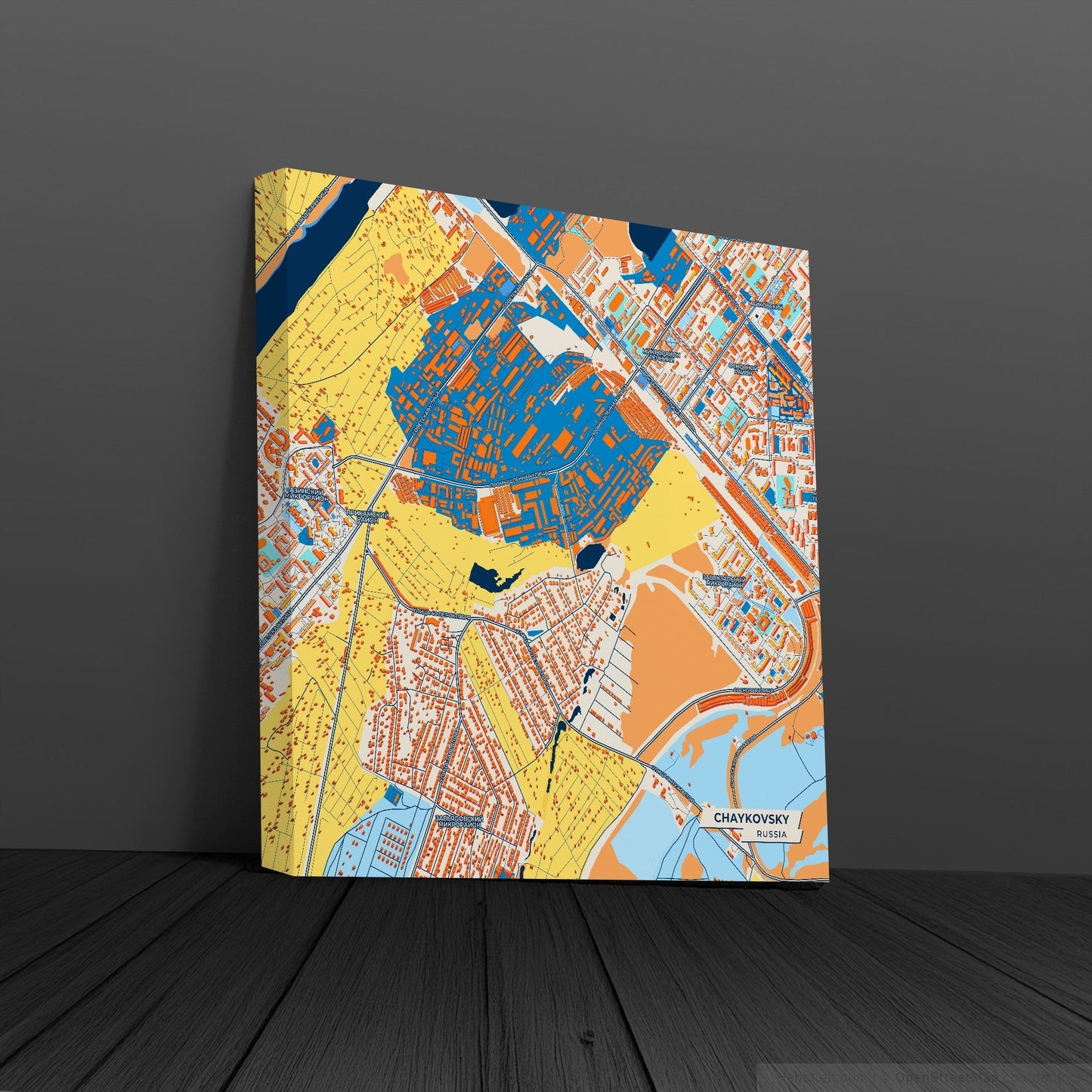 Чайковский Russia Colorful City Map Canvas Print