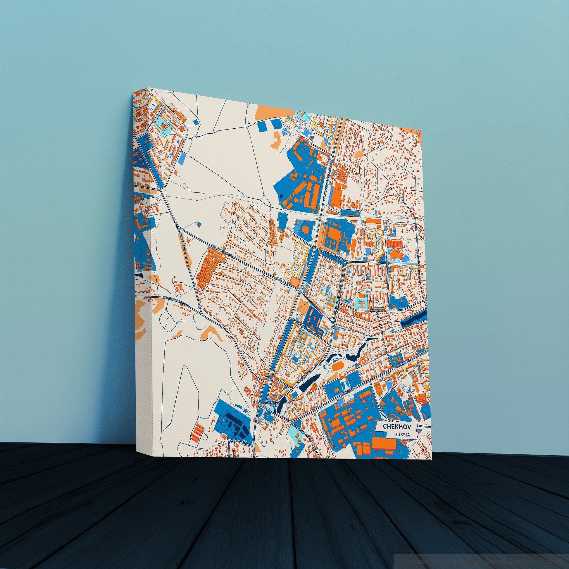 Чехова Russia Colorful City Map Canvas Print