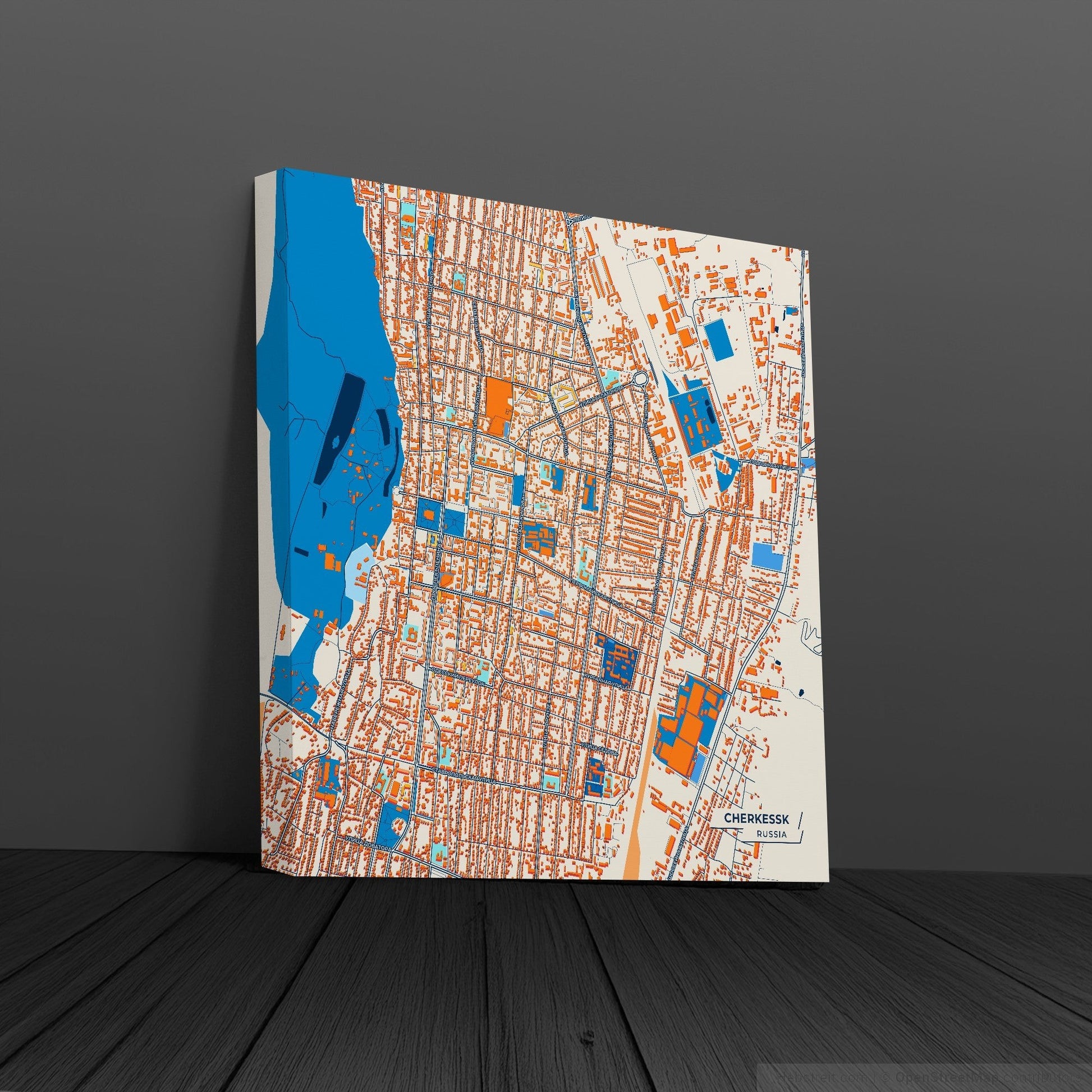 Черкесск Russia Colorful City Map Canvas Print