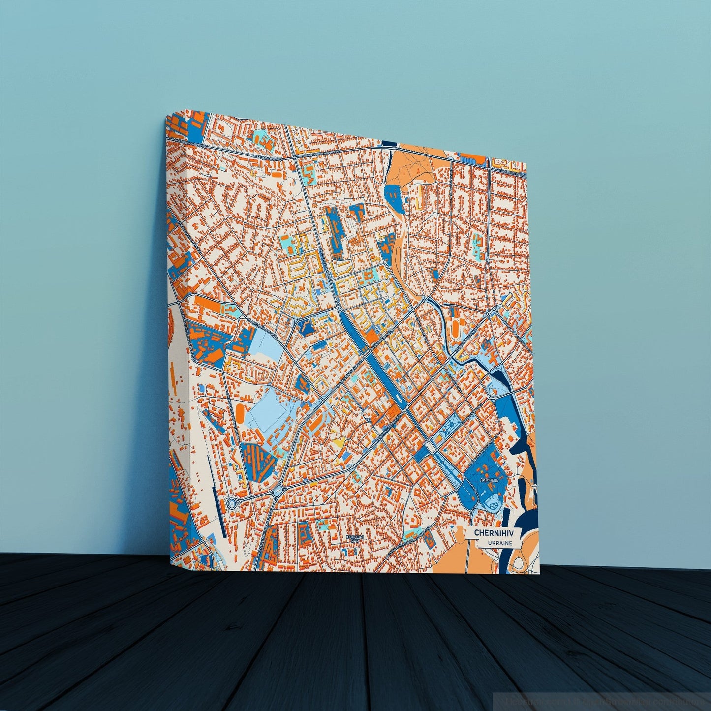 Чернихів Ukraine Colorful City Map Canvas Print