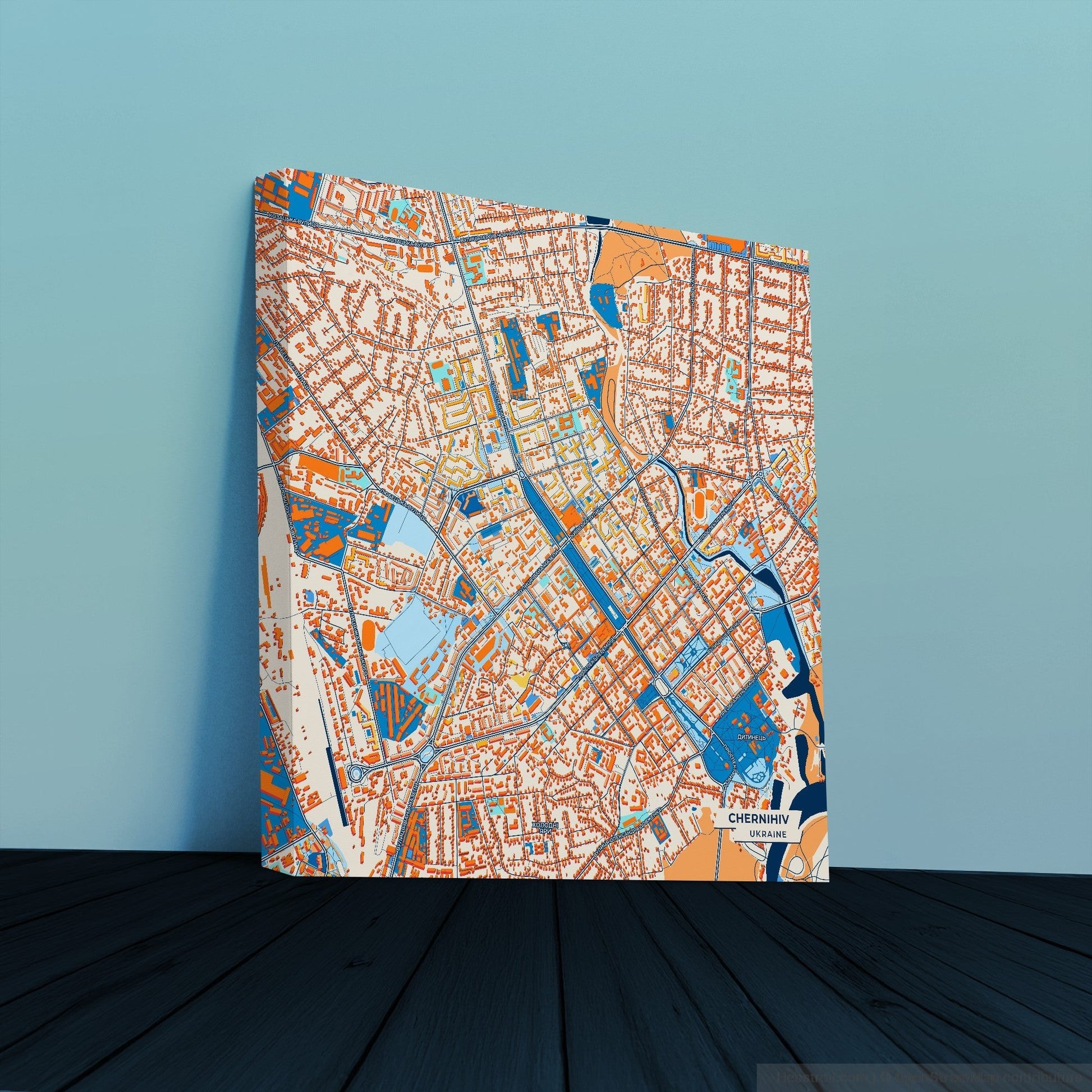 Чернихів Ukraine Colorful City Map Canvas Print