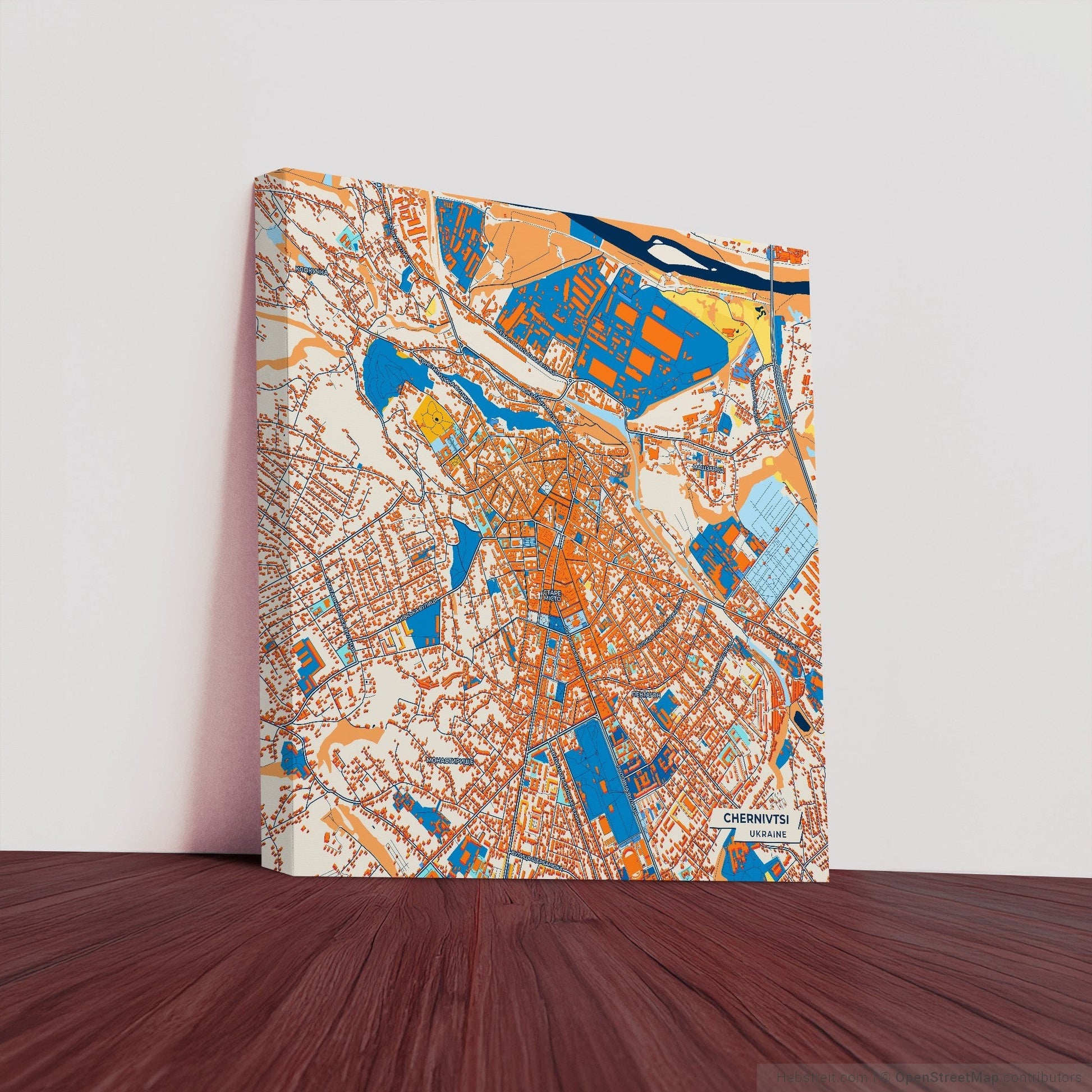 Чернівці Ukraine Colorful City Map Canvas Print
