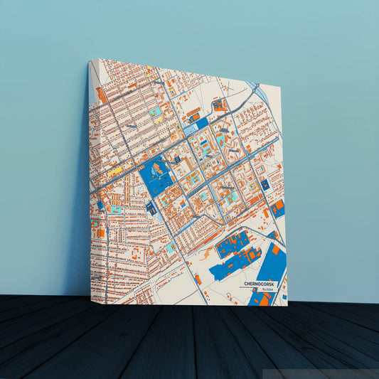 Черногорск Russia Colorful City Map Canvas Print