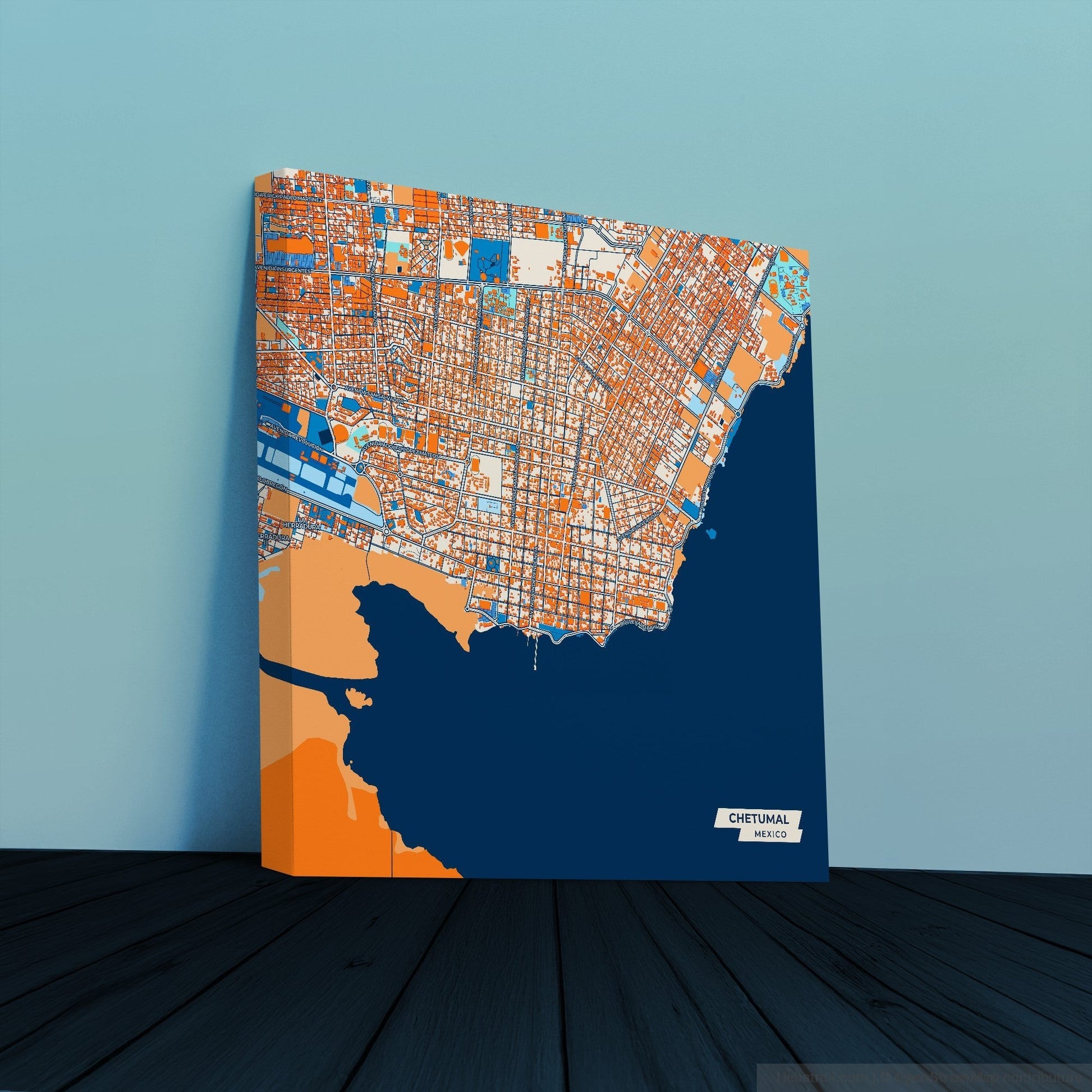 Chetumal Mexico Colorful City Map Canvas Print