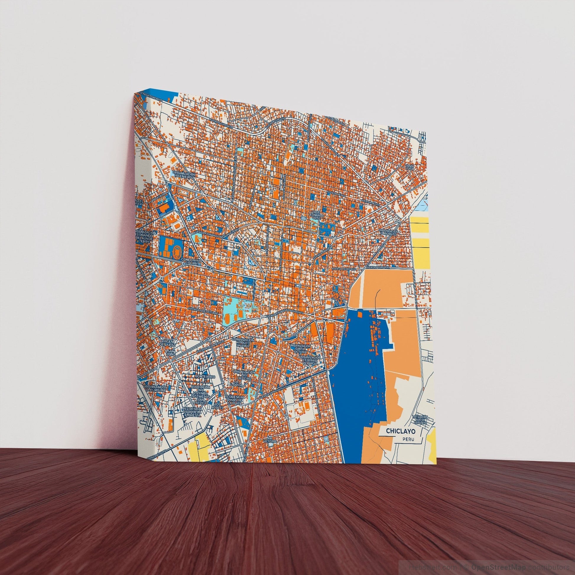 Chiclayo Peru Colorful City Map Canvas Print