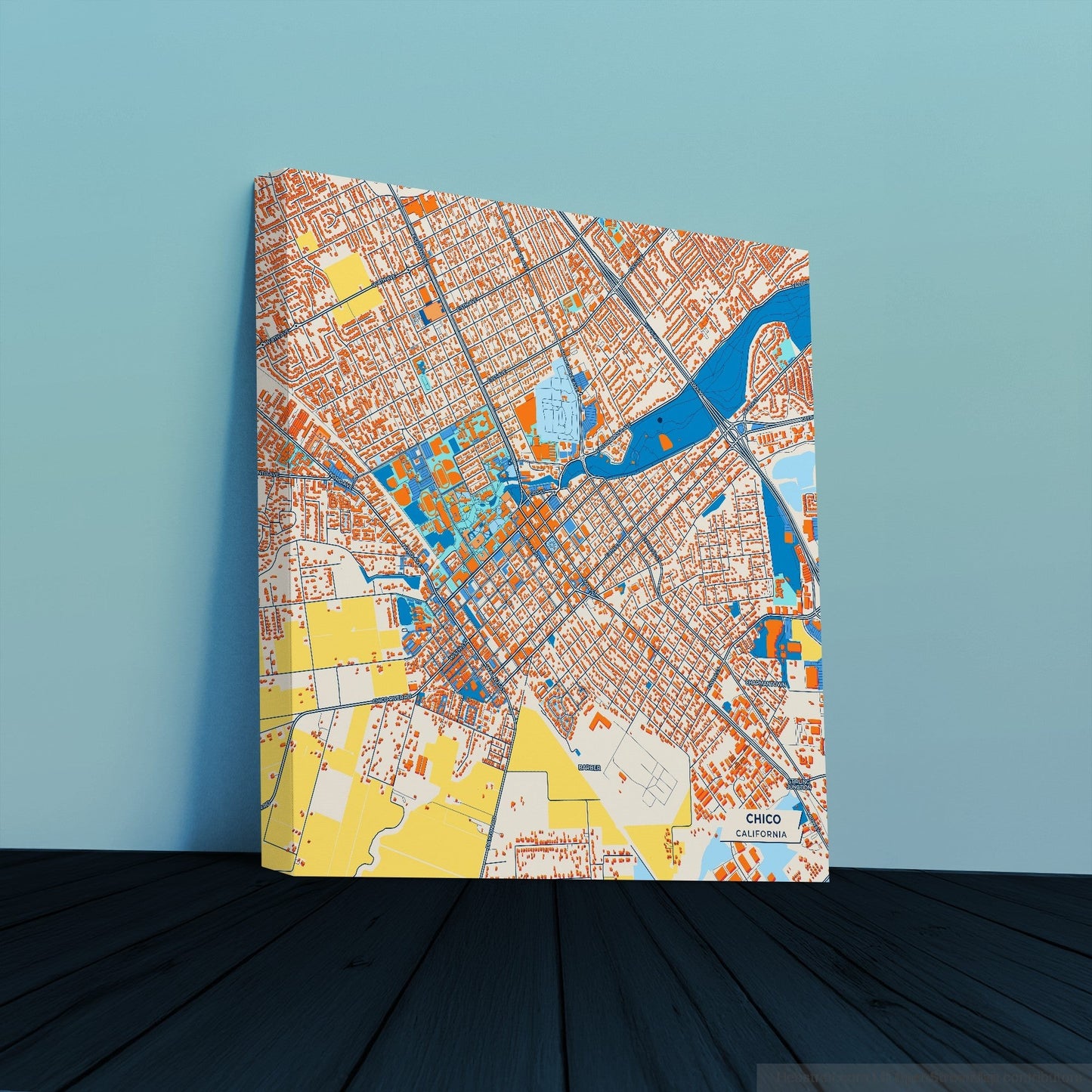 Chico California Colorful City Map Canvas Print
