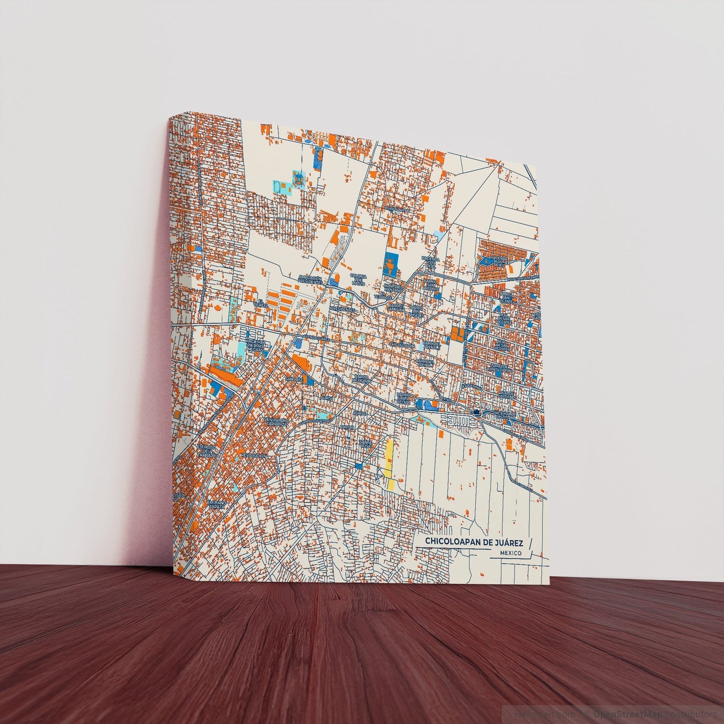Chicoloapan De Juárez Mexico Colorful City Map Canvas Print