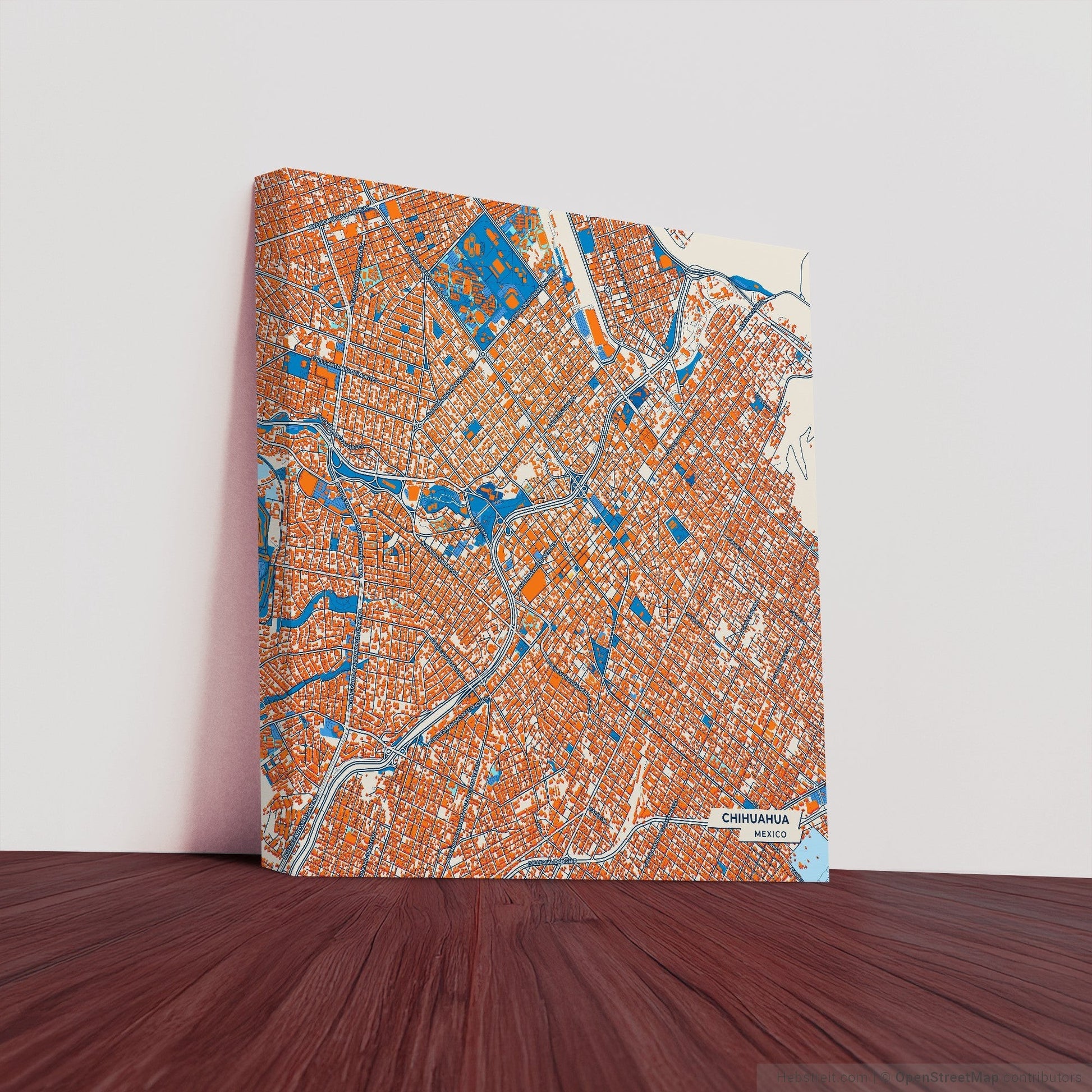 Chihuahua Mexico Colorful City Map Canvas Print