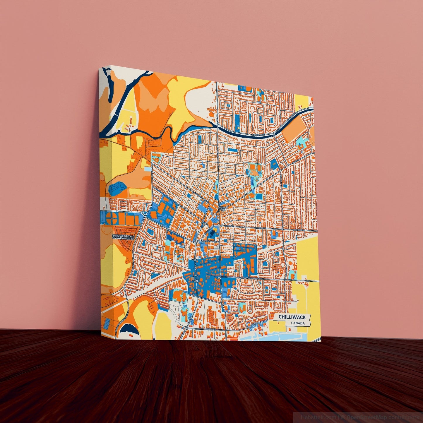Chilliwack Canada Colorful City Map Canvas Print