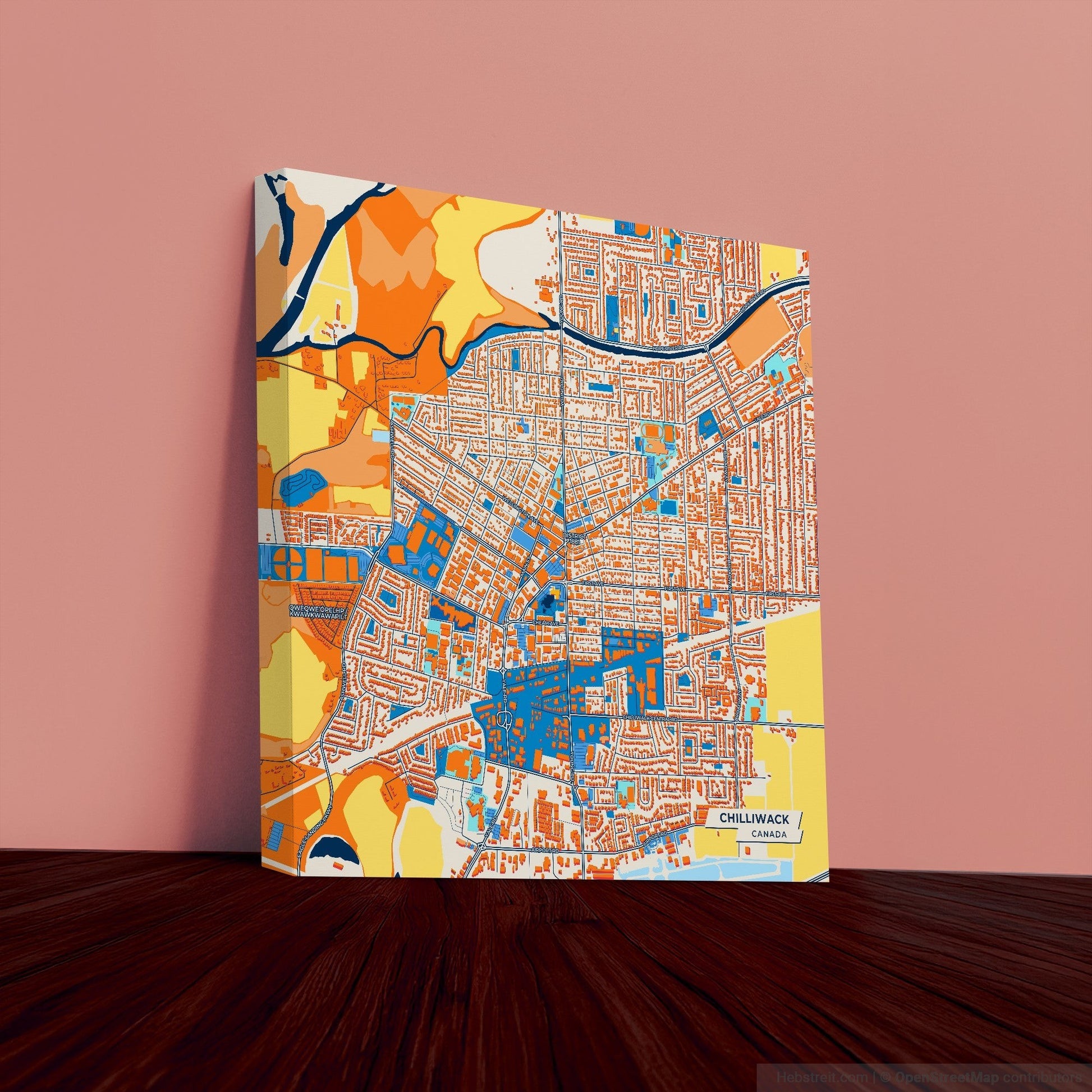 Chilliwack Canada Colorful City Map Canvas Print