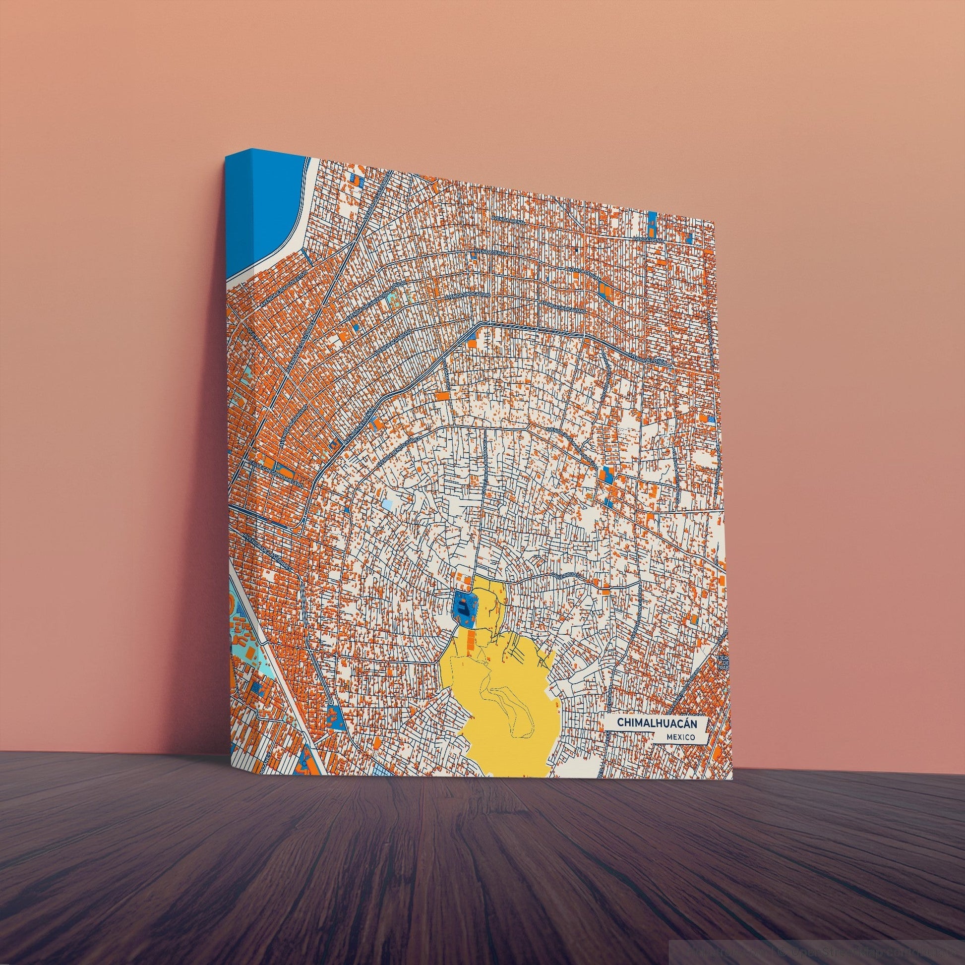 Chimalhuacán Mexico Colorful City Map Canvas Print