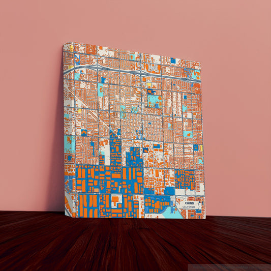 Chino California Colorful City Map Canvas Print