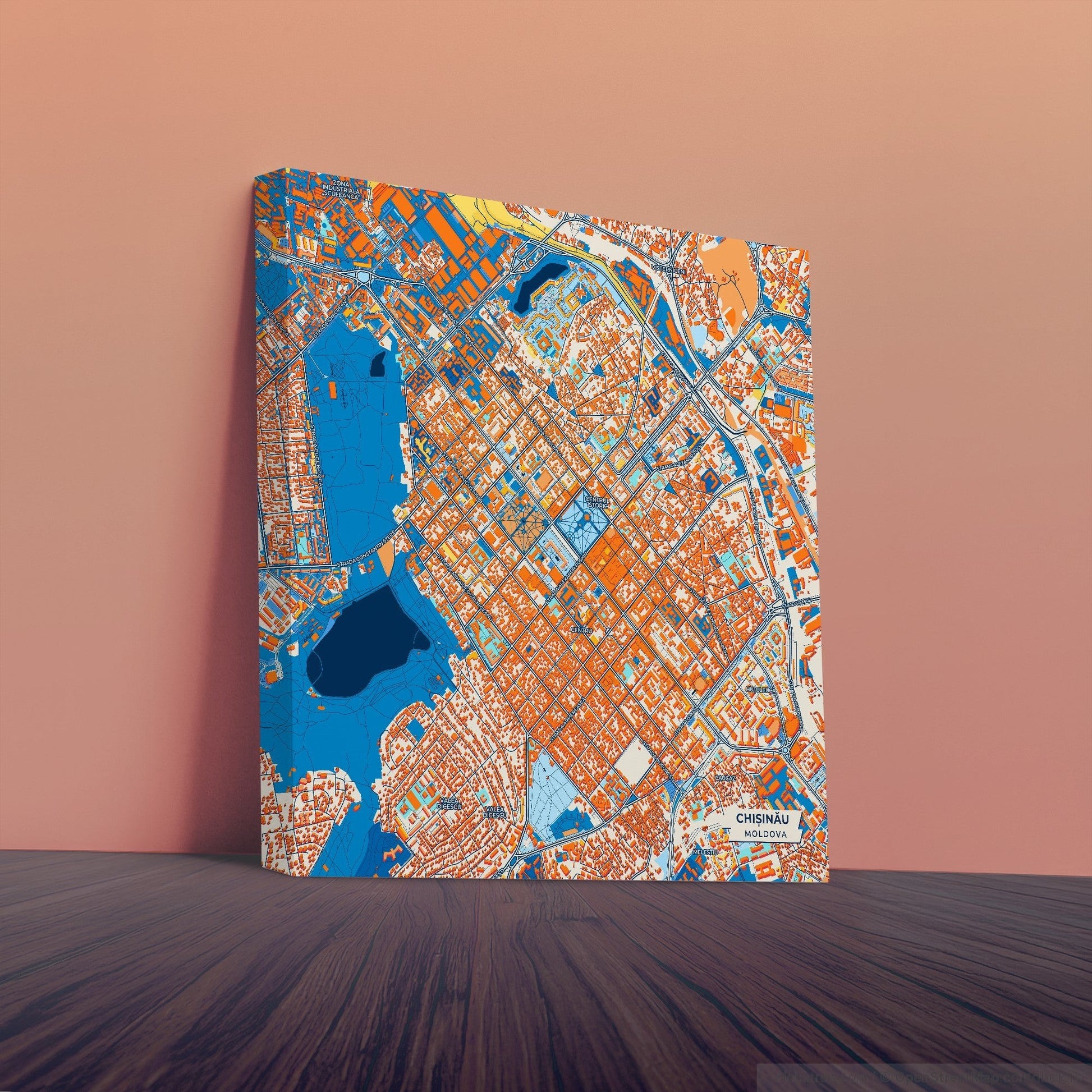 Chișinău Moldova Colorful City Map Canvas Print
