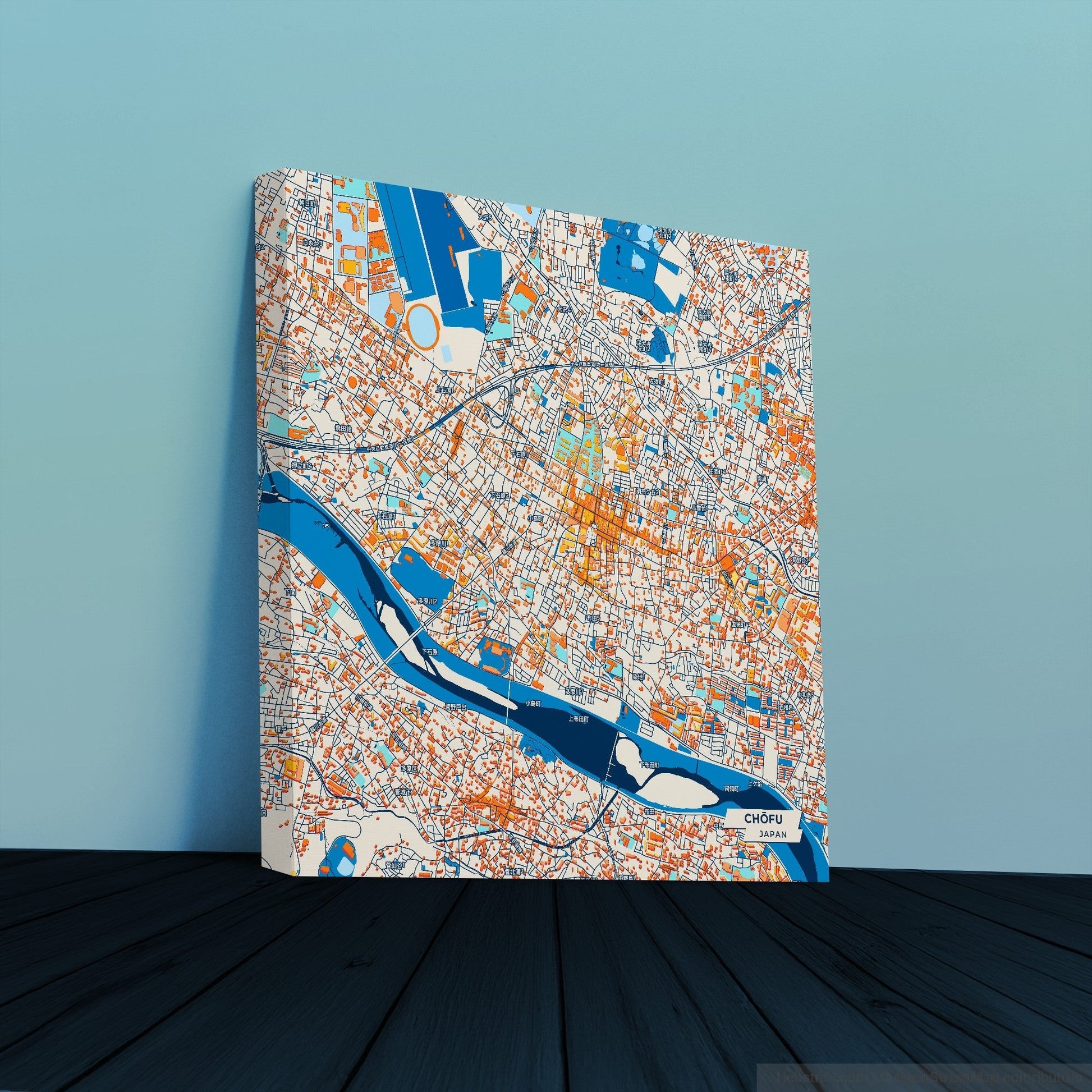 Chōfu Japan Colorful City Map Canvas Print