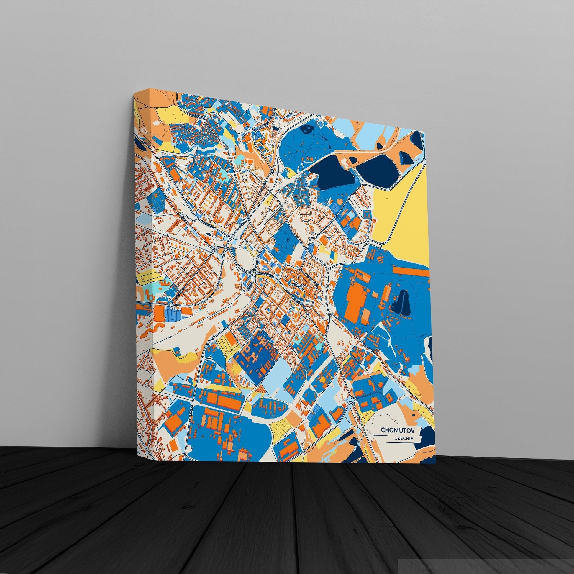 Chomutov Czechia Colorful City Map Canvas Print