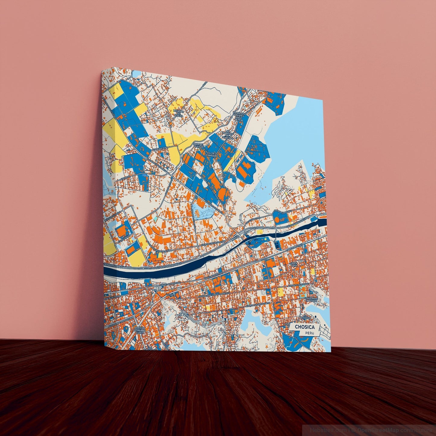 Chosica Peru Colorful City Map Canvas Print