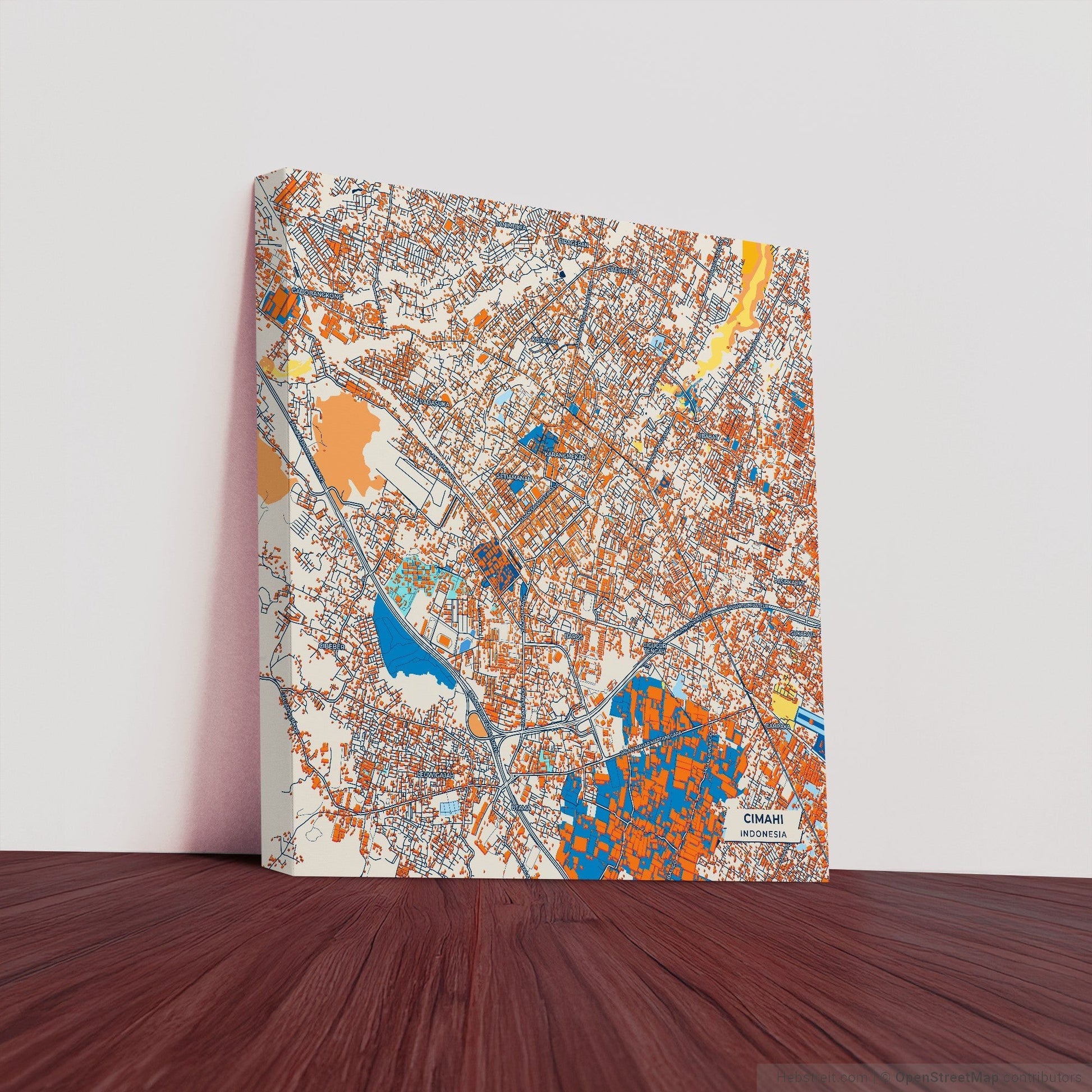 Cimahi Indonesia Colorful City Map Canvas Print