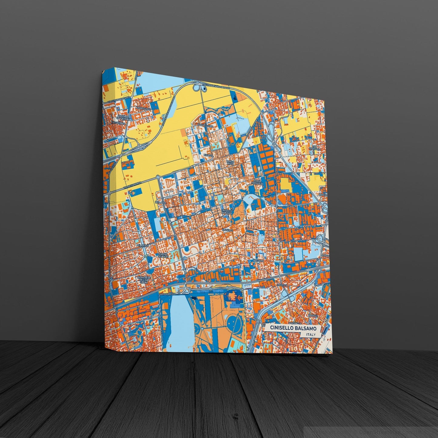Cinisello Balsamo Italy Colorful City Map Canvas Print