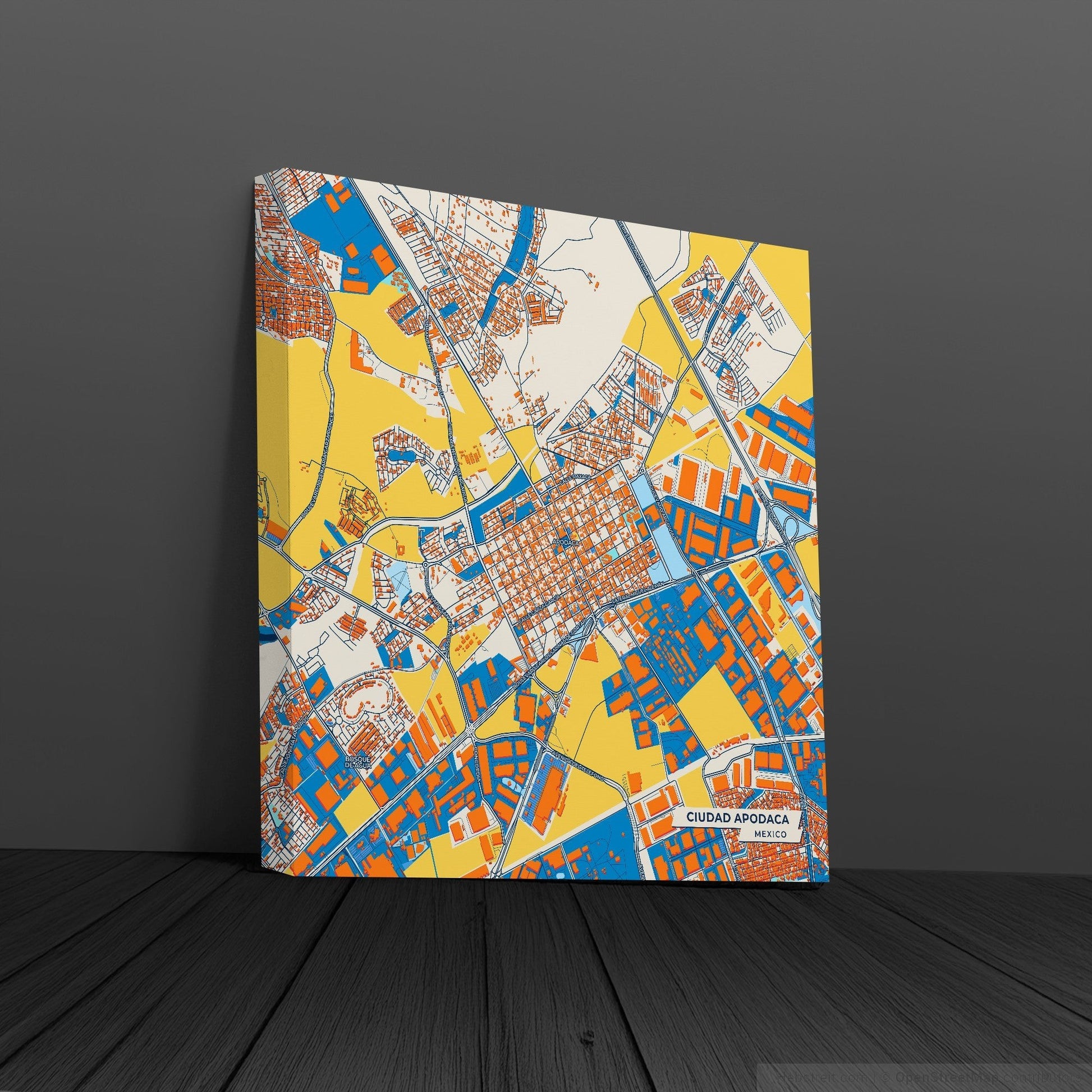 Ciudad Apodaca Mexico Colorful City Map Canvas Print