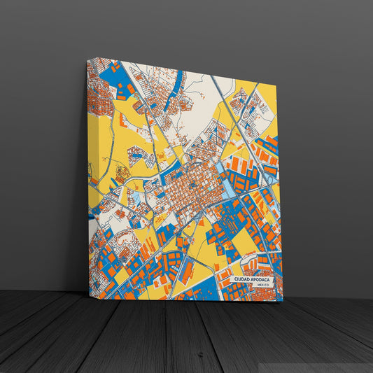 Ciudad Apodaca Mexico Colorful City Map Canvas Print
