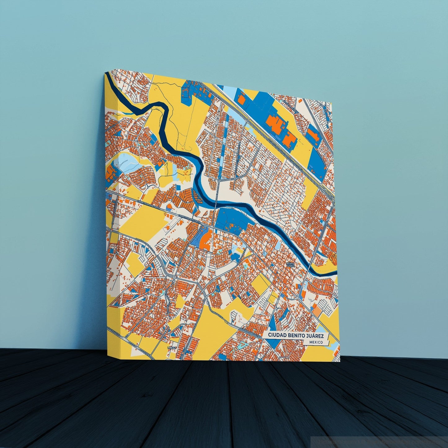 Ciudad Benito Juárez Mexico Colorful City Map Canvas Print