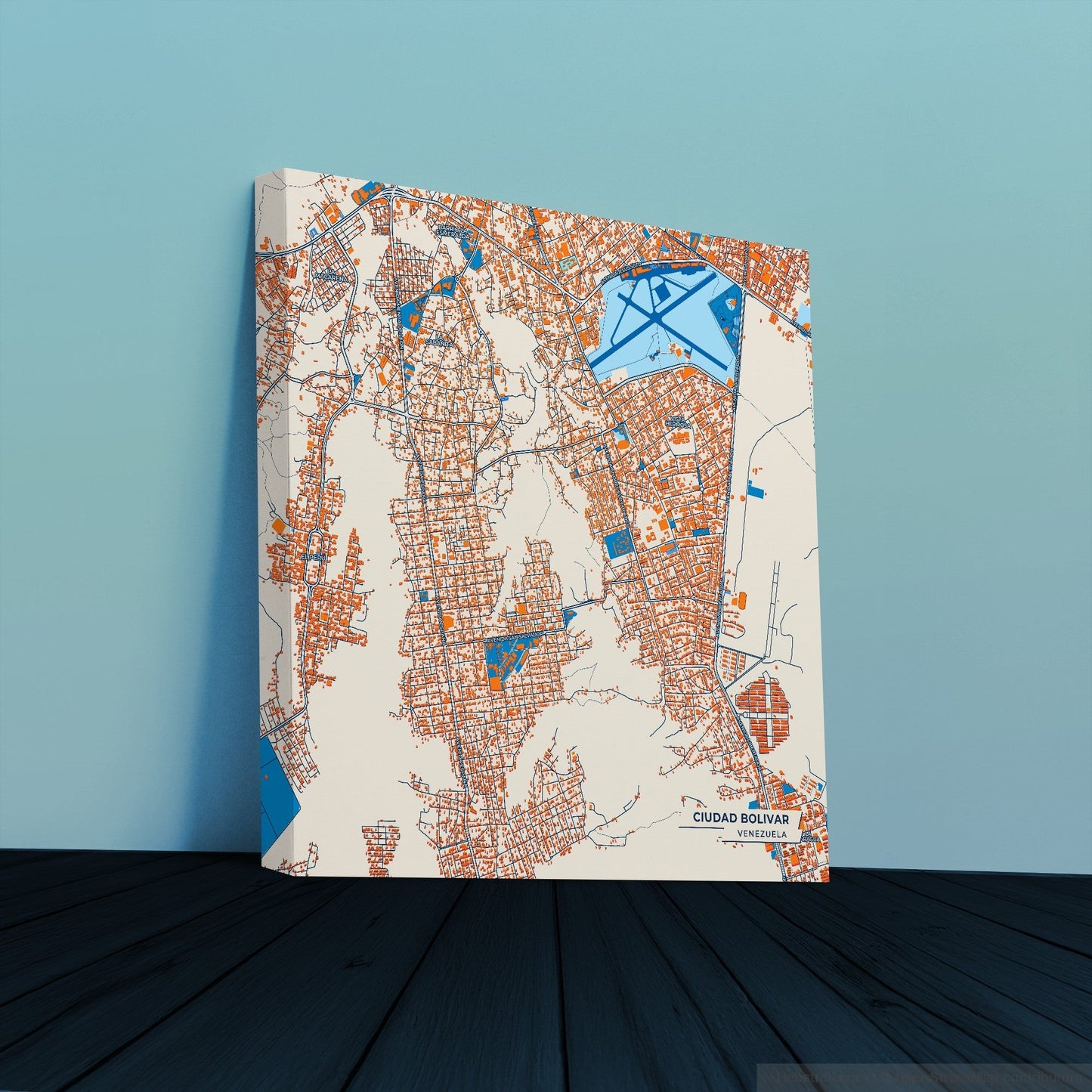 Ciudad Bolivar Venezuela Colorful City Map Canvas Print