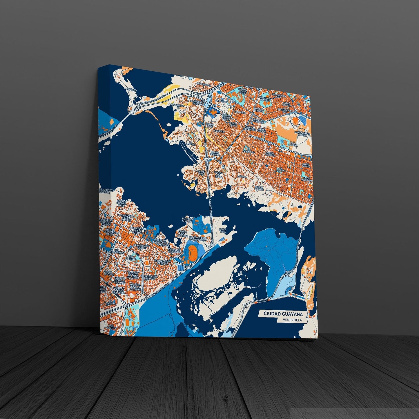Ciudad Guayana Venezuela Colorful City Map Canvas Print