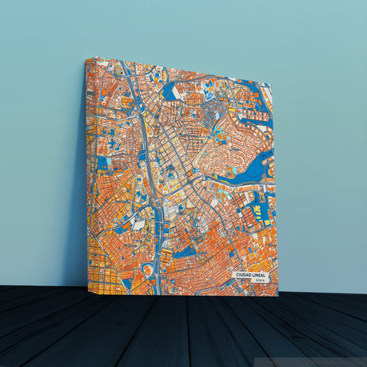 Ciudad Lineal Spain Colorful City Map Canvas Print