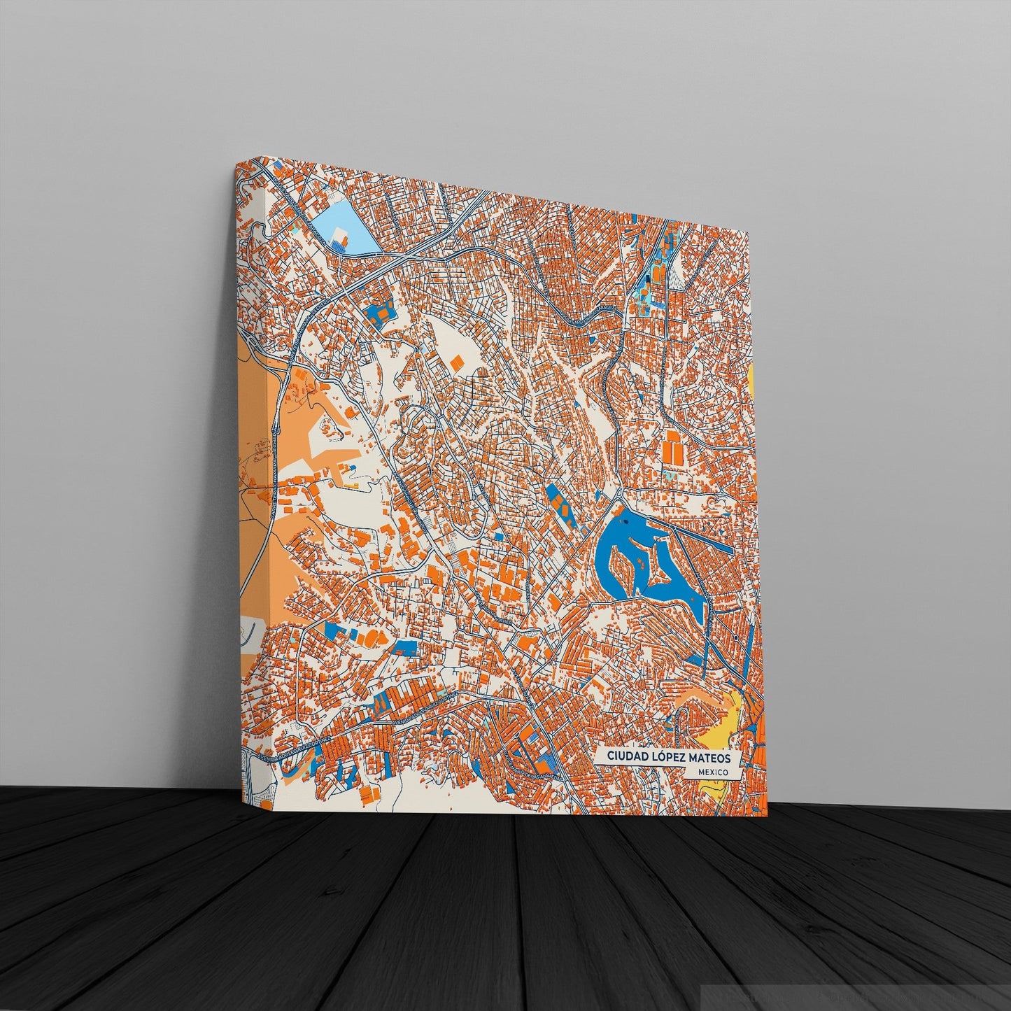 Ciudad López Mateos Mexico Colorful City Map Canvas Print