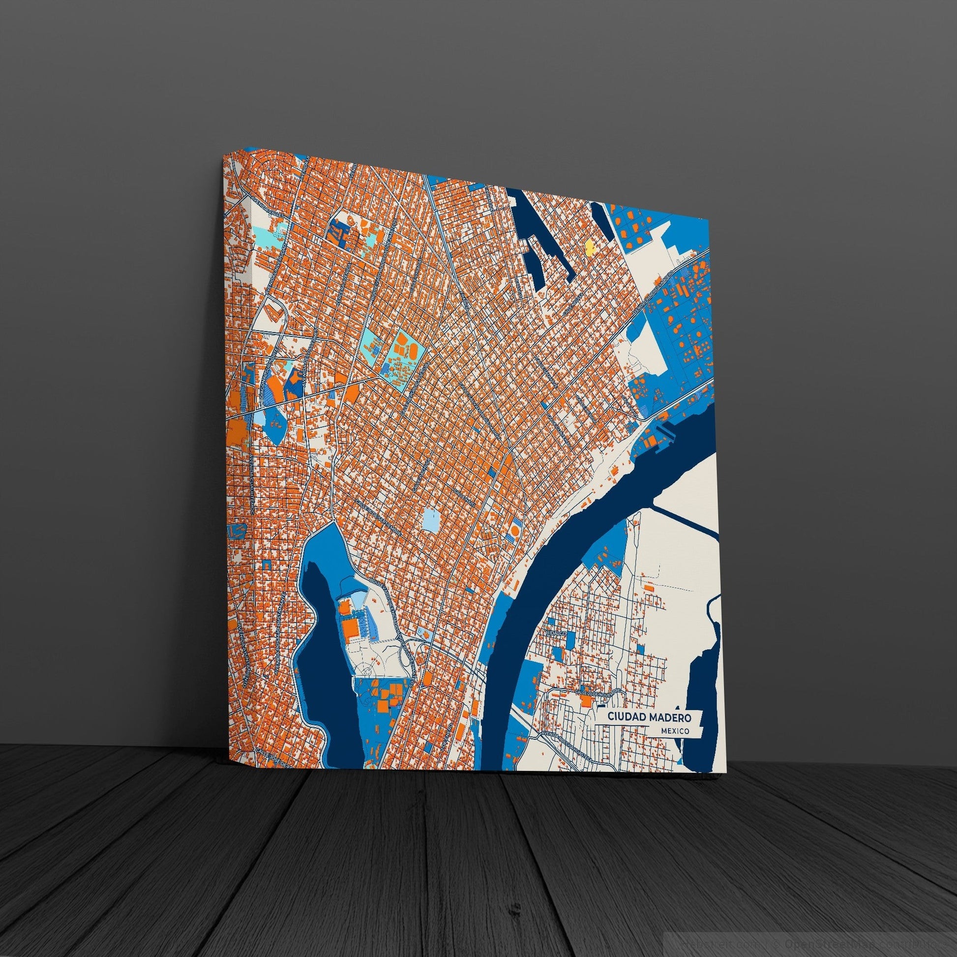 Ciudad Madero Mexico Colorful City Map Canvas Print