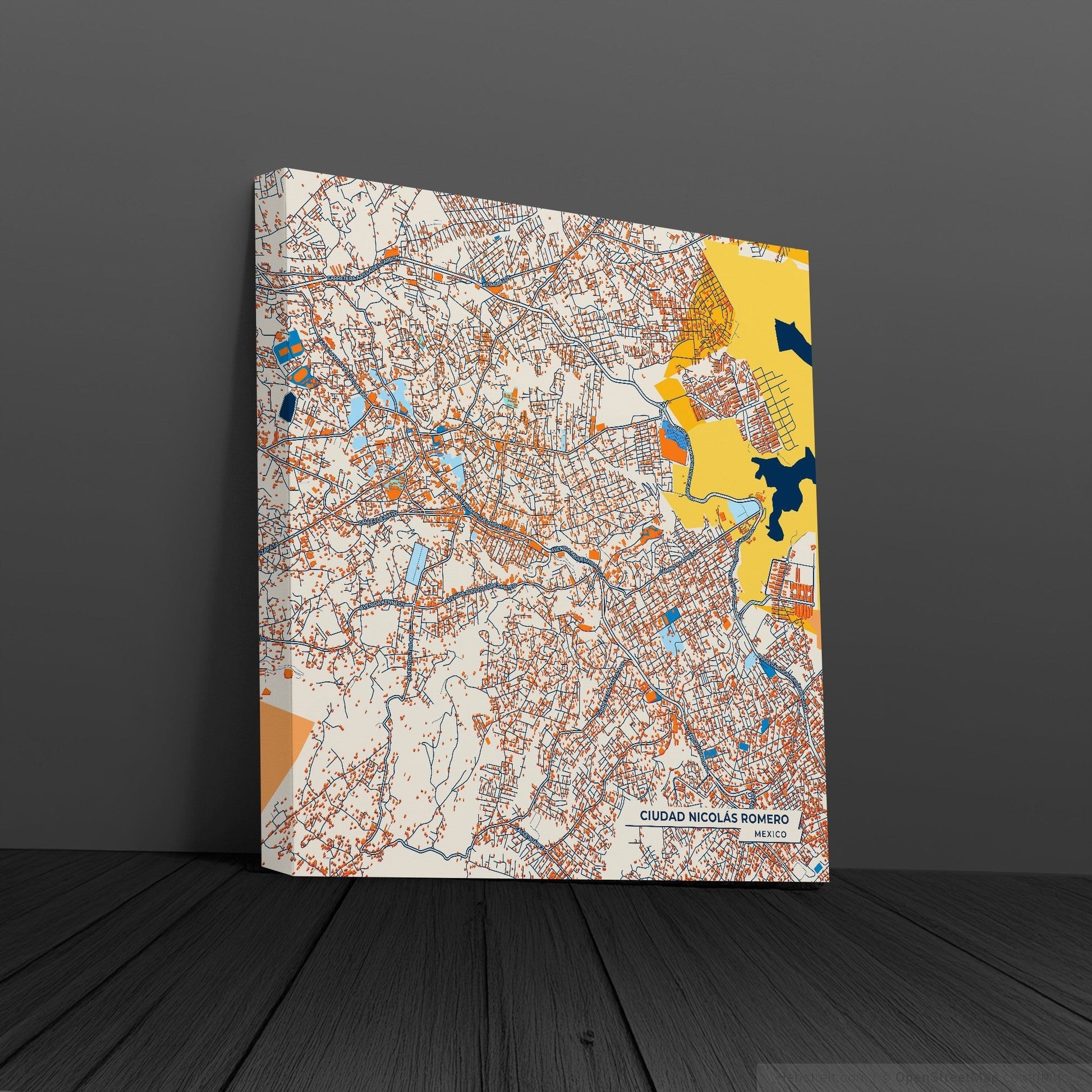 Ciudad Nicolás Romero Mexico Colorful City Map Canvas Print