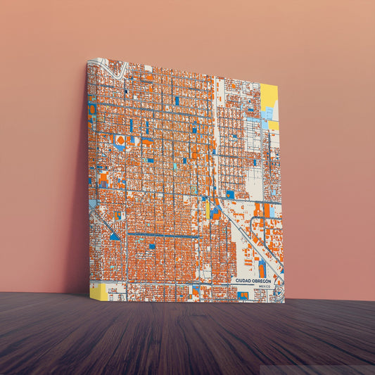 Ciudad Obregón Mexico Colorful City Map Canvas Print