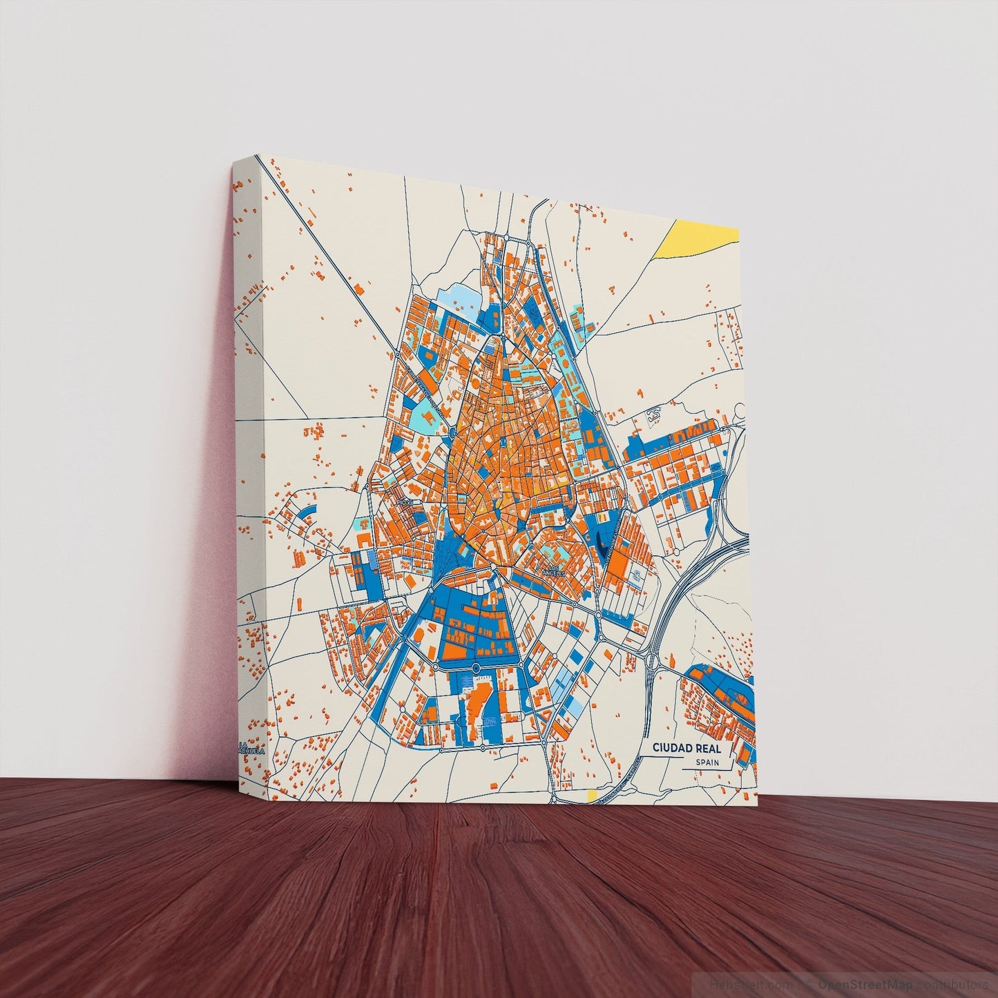 Ciudad Real Spain Colorful City Map Canvas Print