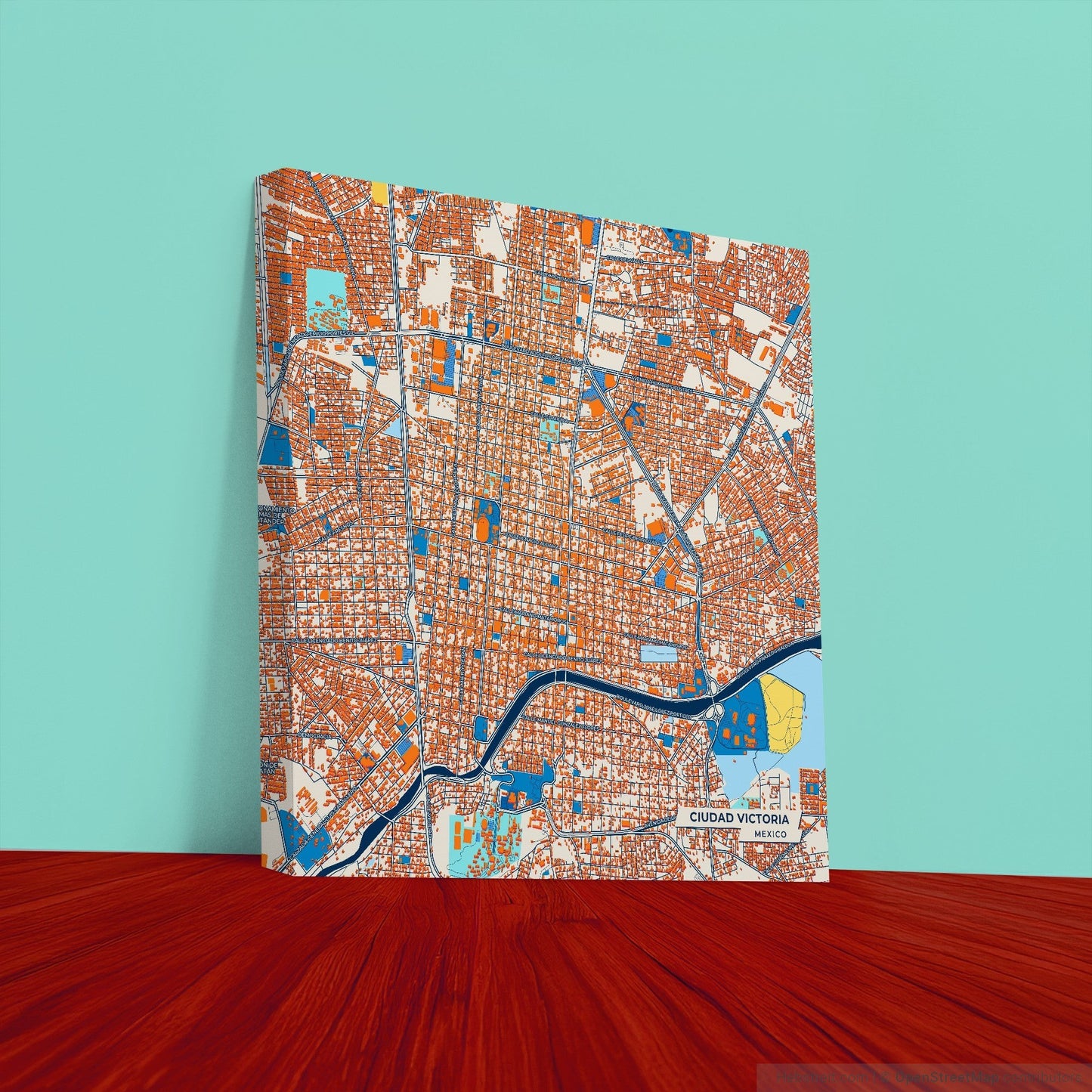 Ciudad Victoria Mexico Colorful City Map Canvas Print
