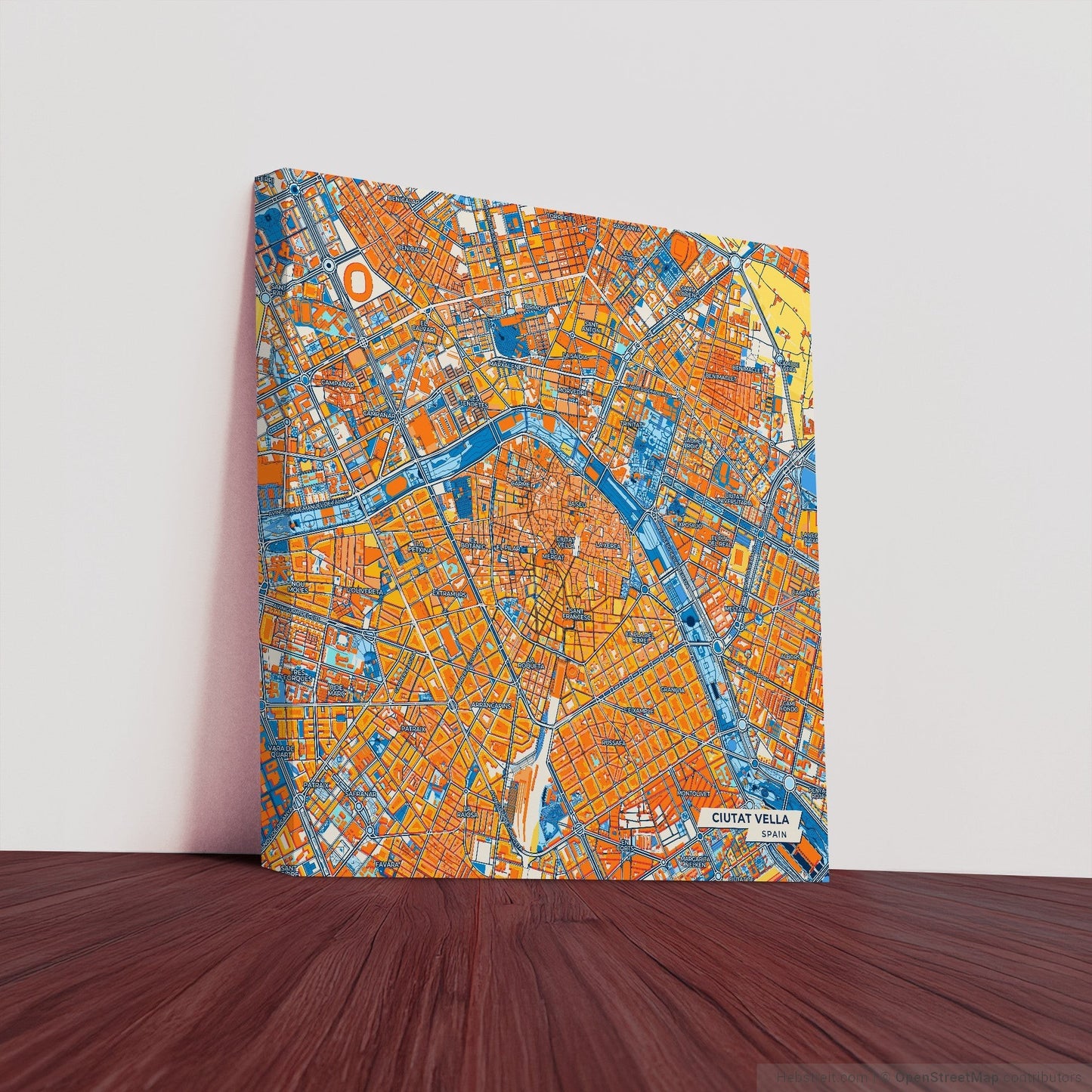 Ciutat Vella Spain Colorful City Map Canvas Print
