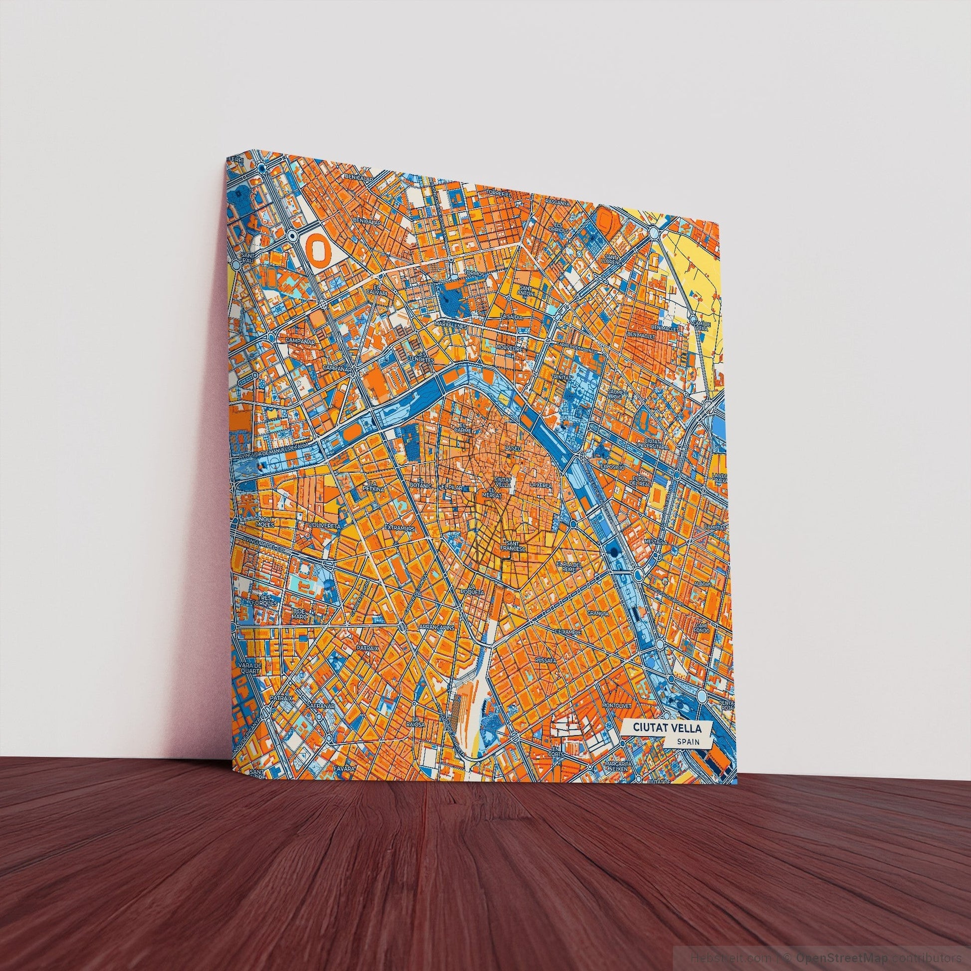 Ciutat Vella Spain Colorful City Map Canvas Print