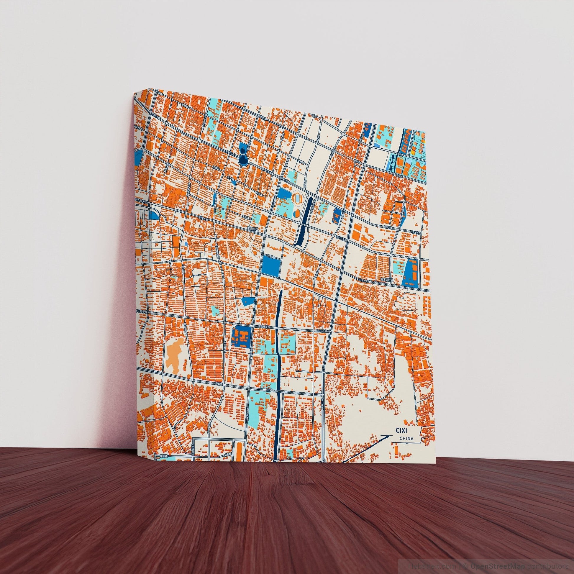 Cixi China Colorful City Map Canvas Print