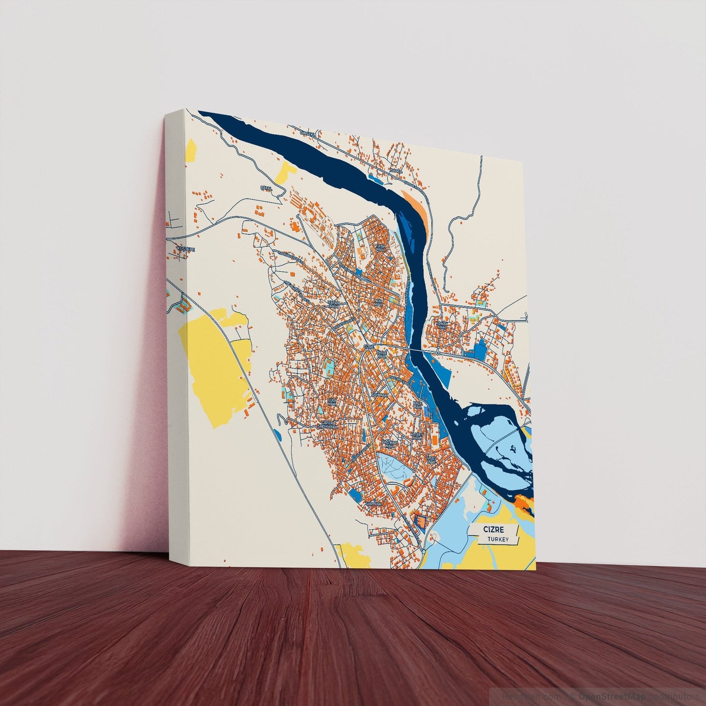 Ci̇zre Turkey Colorful City Map Canvas Print