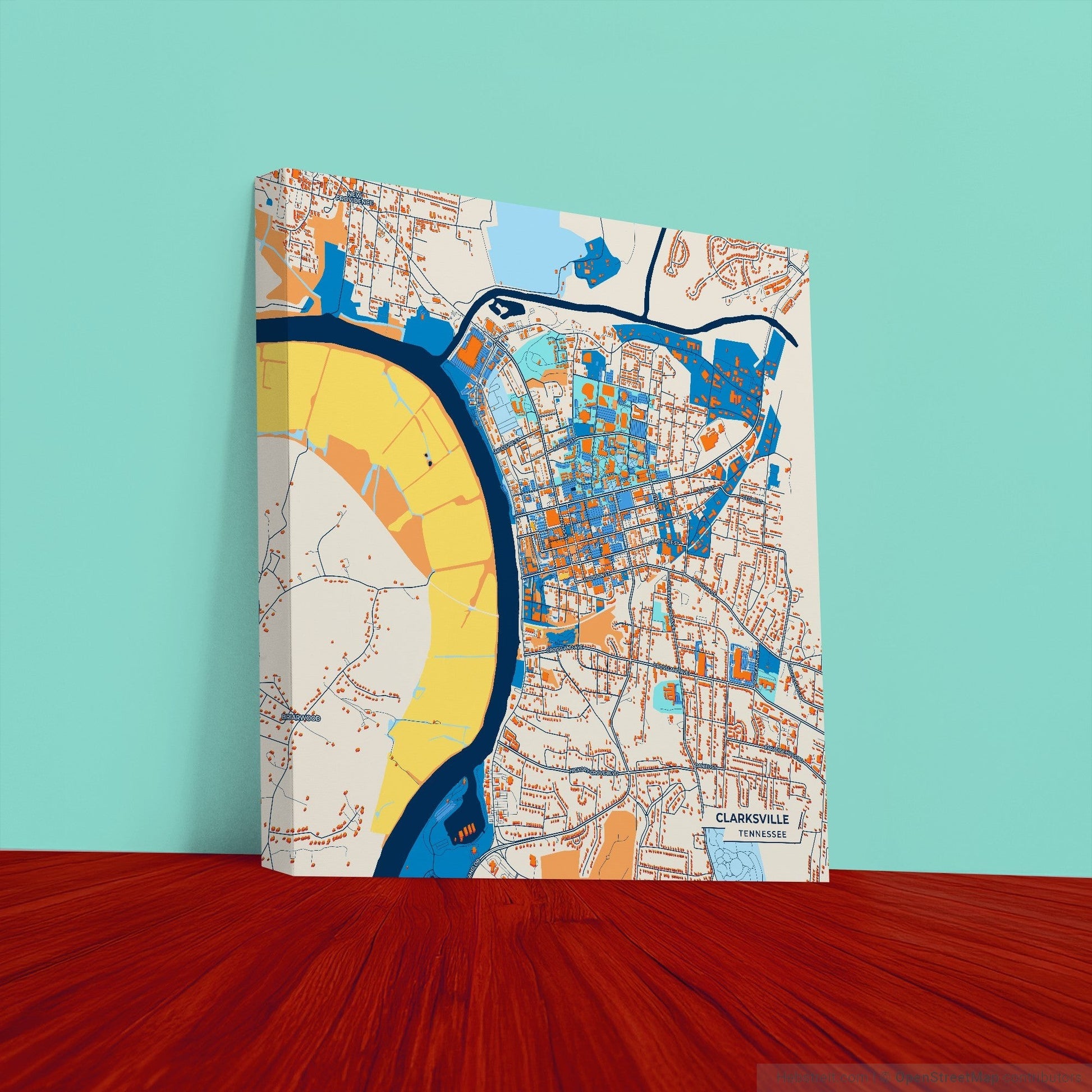 Clarksville Tennessee Colorful City Map Canvas Print