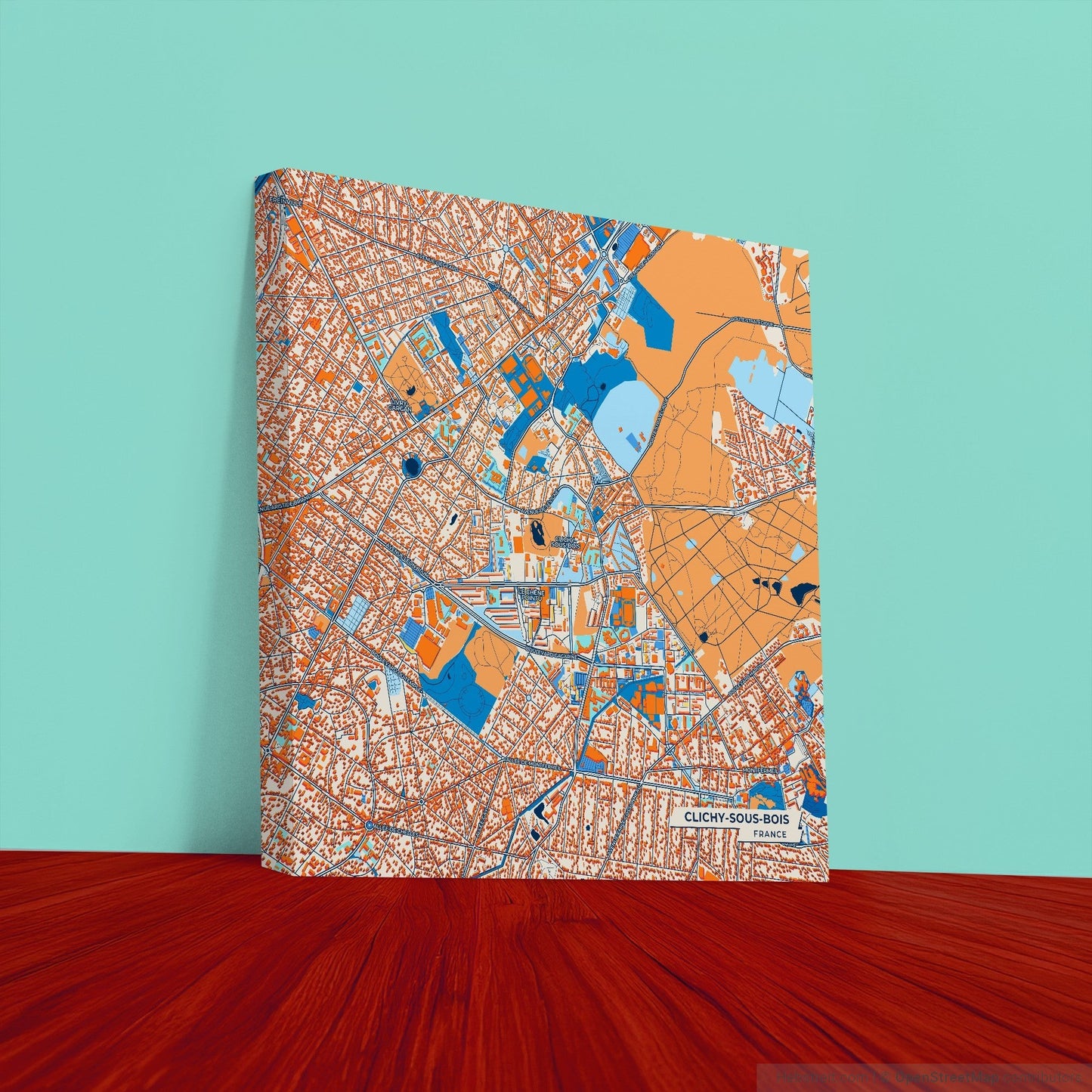 Clichy-Sous-Bois France Colorful City Map Canvas Print