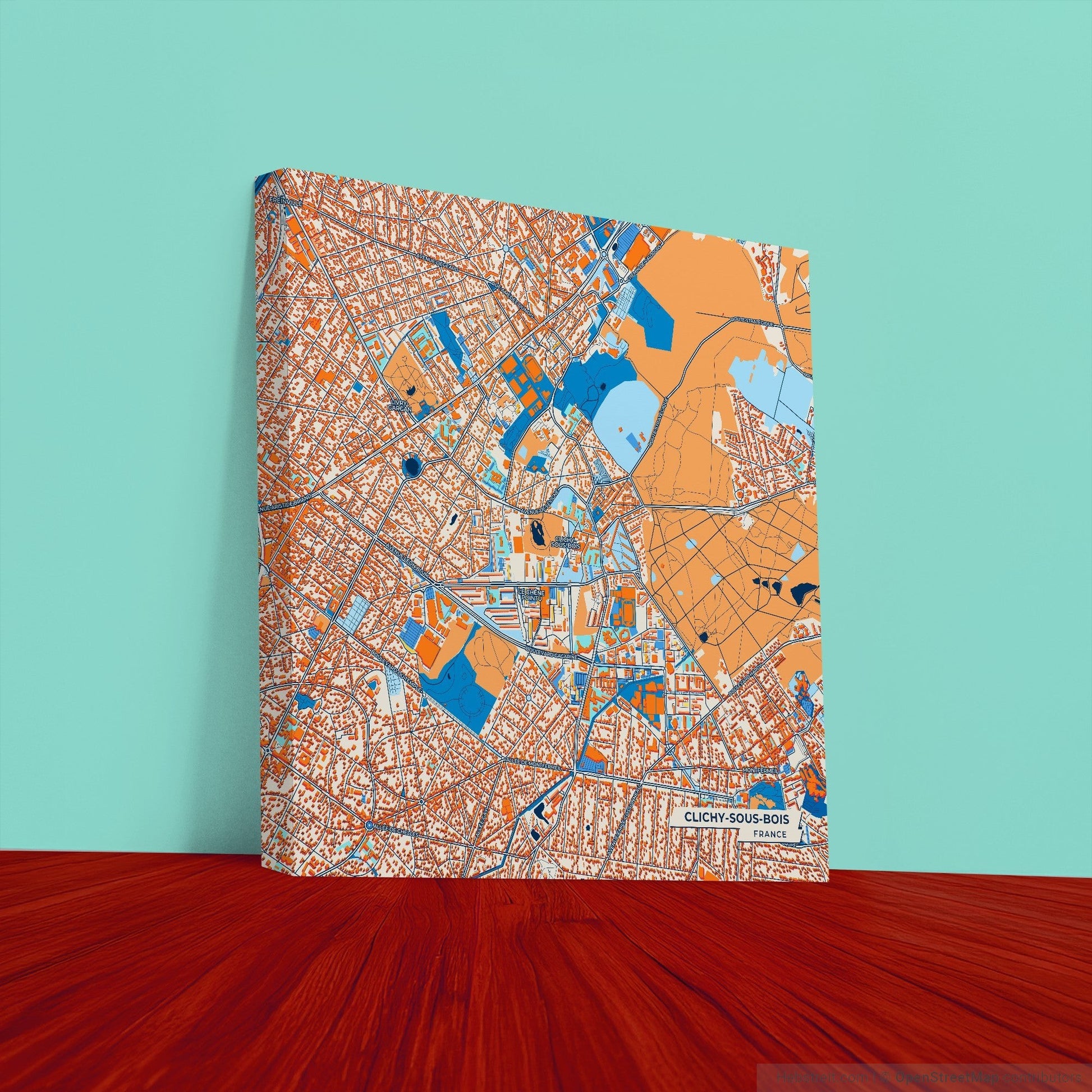 Clichy-Sous-Bois France Colorful City Map Canvas Print