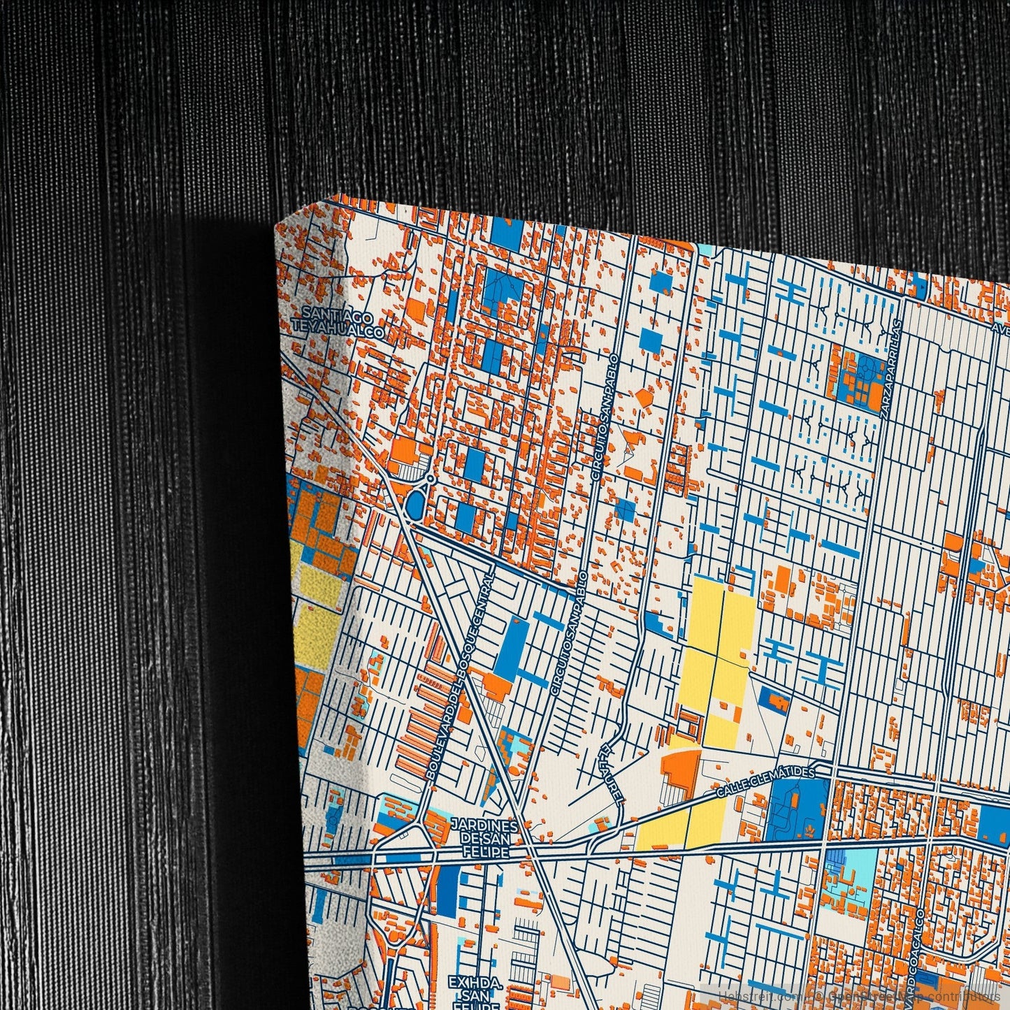 Coacalco De Berriozábal Mexico Colorful City Map Canvas Print Detail