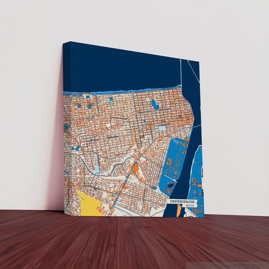 Coatzacoalcos Mexico Colorful City Map Canvas Print