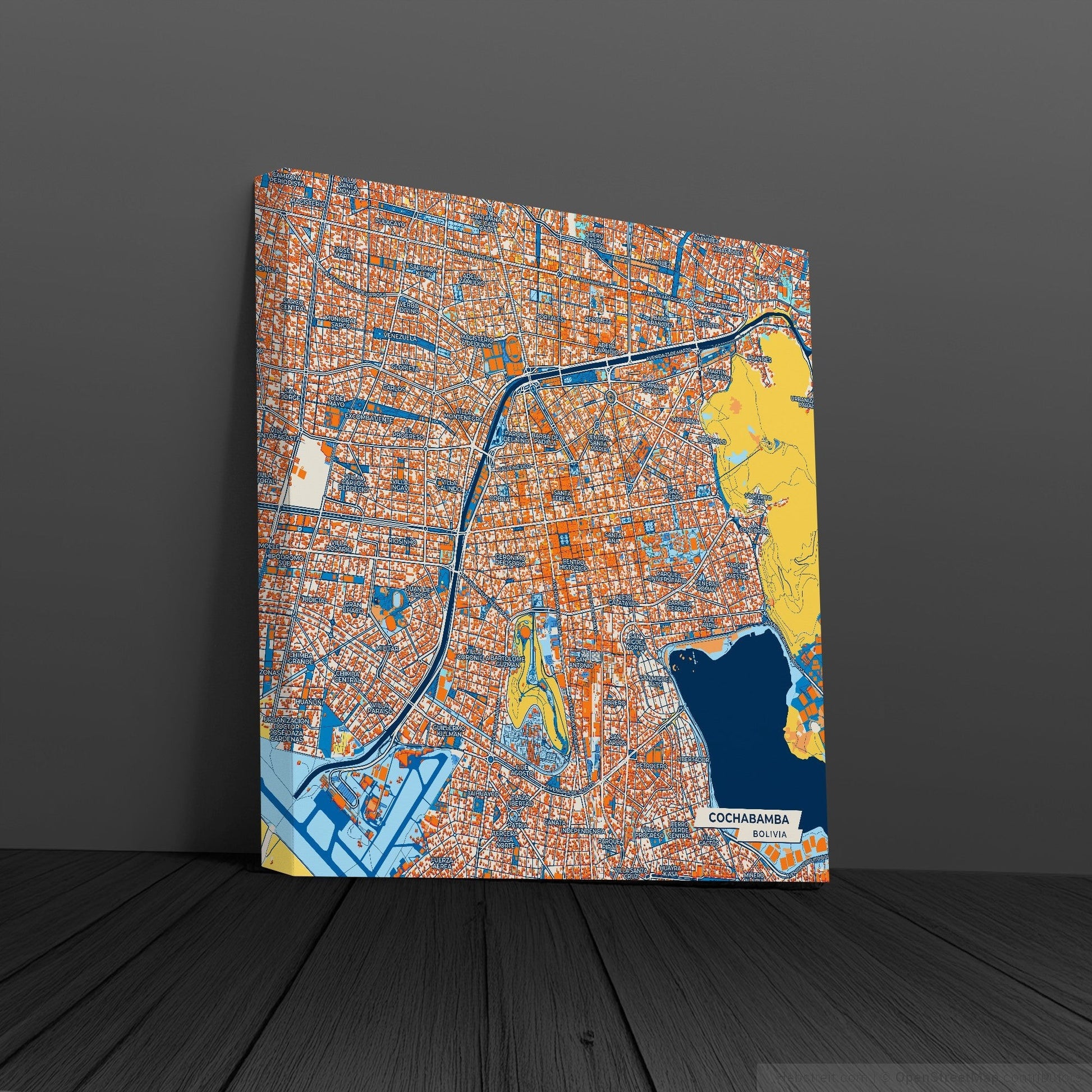 Cochabamba Bolivia Colorful City Map Canvas Print